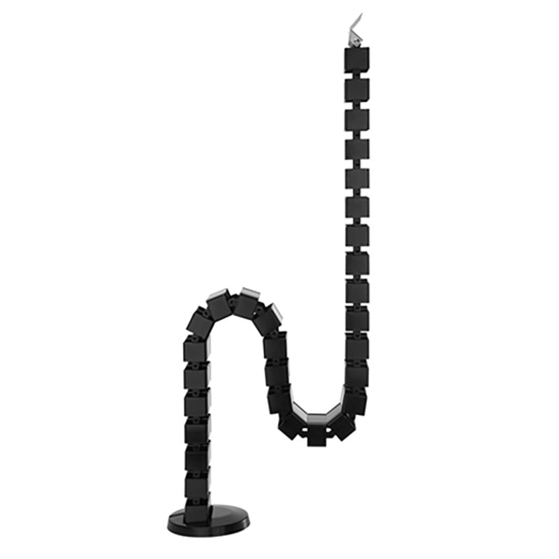 80cm & 120cm Black Umbilical Cable Management Spine - Organize Wires for Home Office, Gaming Setup & Workstation (Cable Organizer, Cord Management)