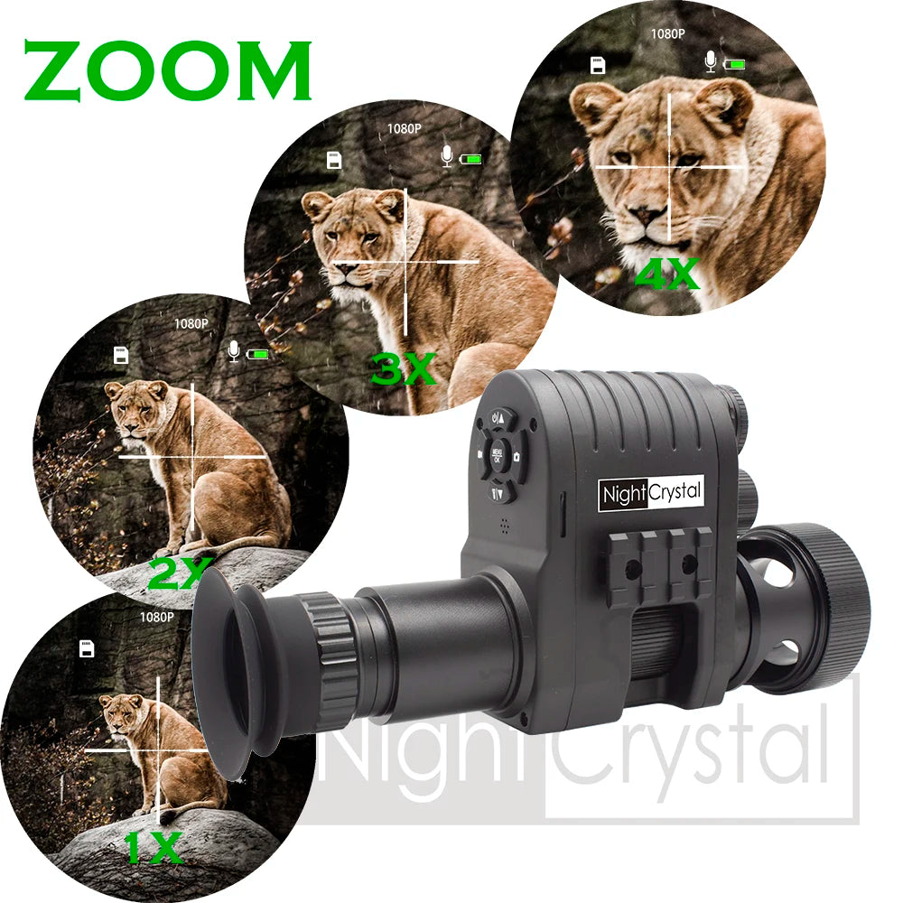 Infrared Hunting Night Vision Scope - 1080p HD Clip-On Monocular with DVR & Thermal Imaging for Sniper Rifles | Perfect for Low-Light Hunting, Wildlife Observation, and Tactical Operations