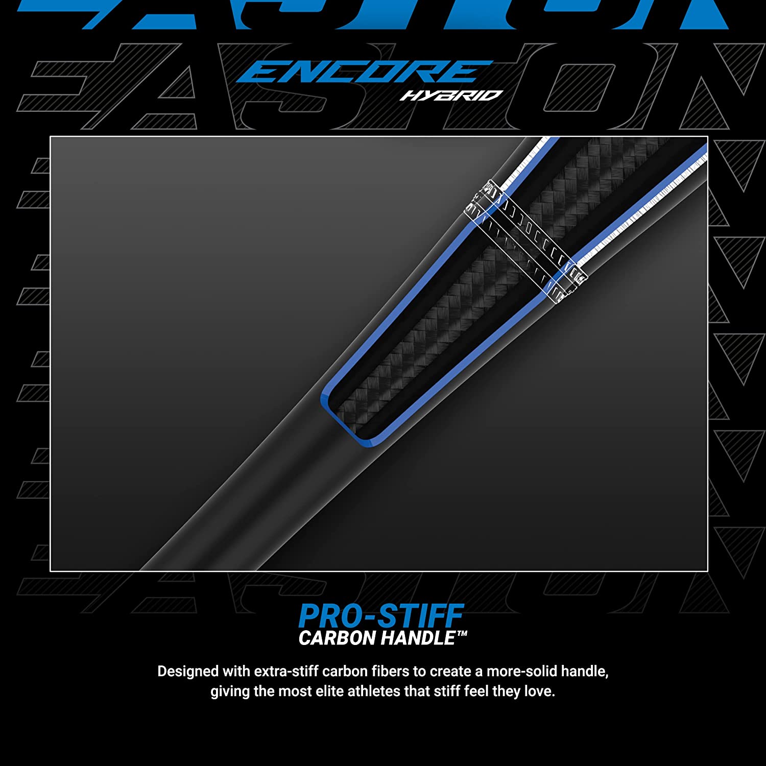 Easton 2023 Encore Hybrid USSSA Baseball Bat - 2-Piece Hybrid Design in Black/Blue - Perfect for Youth & Adult Baseball Leagues & Tournaments