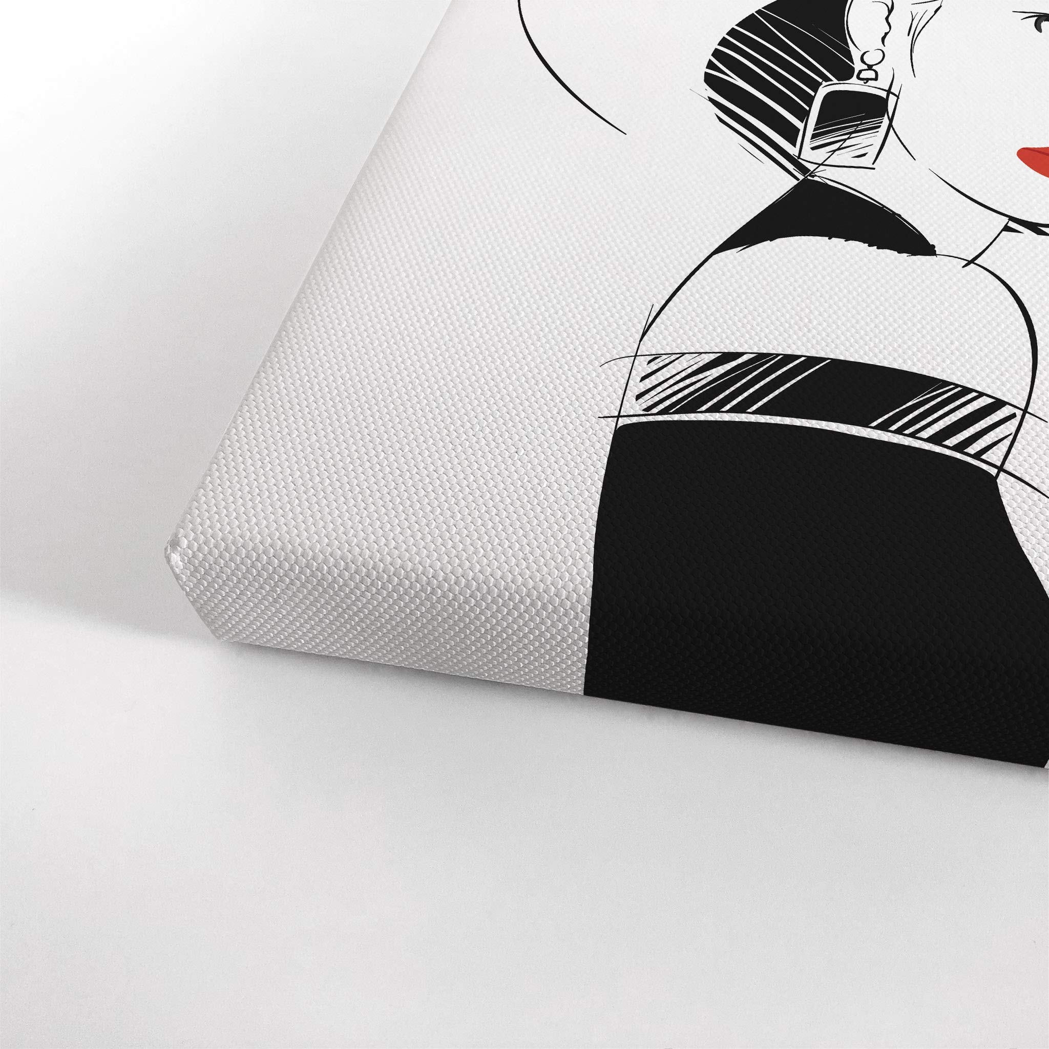Glam Fashion Canvas Wall Art - 2 Piece Set with Red, Black & White Book, Bag & High Heels Print - Ready to Hang (22x15 Inches) - Perfect for Office, Bathroom, Women's Dorm, Bedroom & Living Room Decor