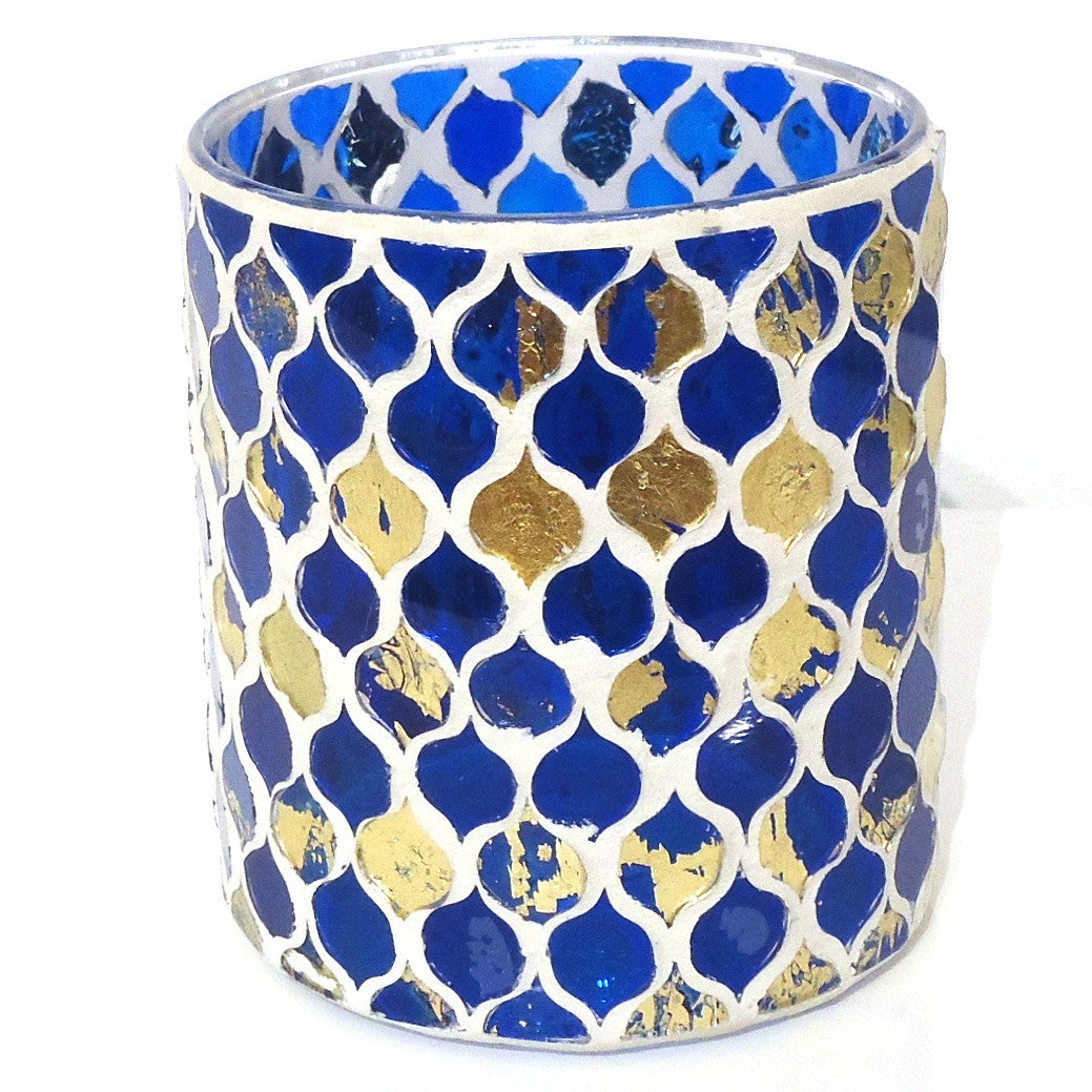 Handmade Mosaic Glass Votive Candles - Decorative Home Decor for Weddings, Parties & Romantic Ambiance