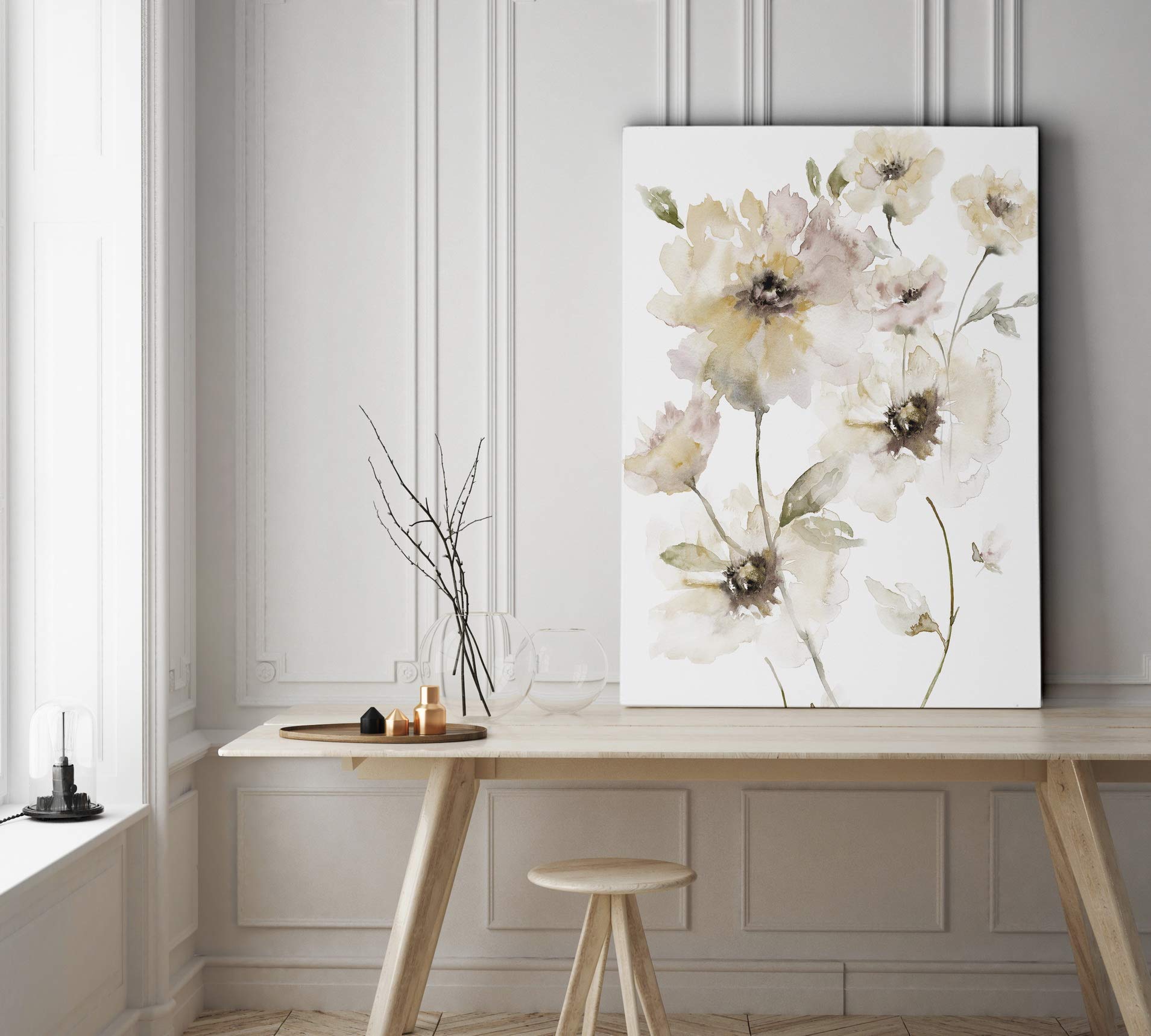 Wexford Home Translucent Garden Gallery Wrapped Canvas Wall Art - 30x40 Inches - Modern Botanical Print for Living Room, Bedroom & Office Decor