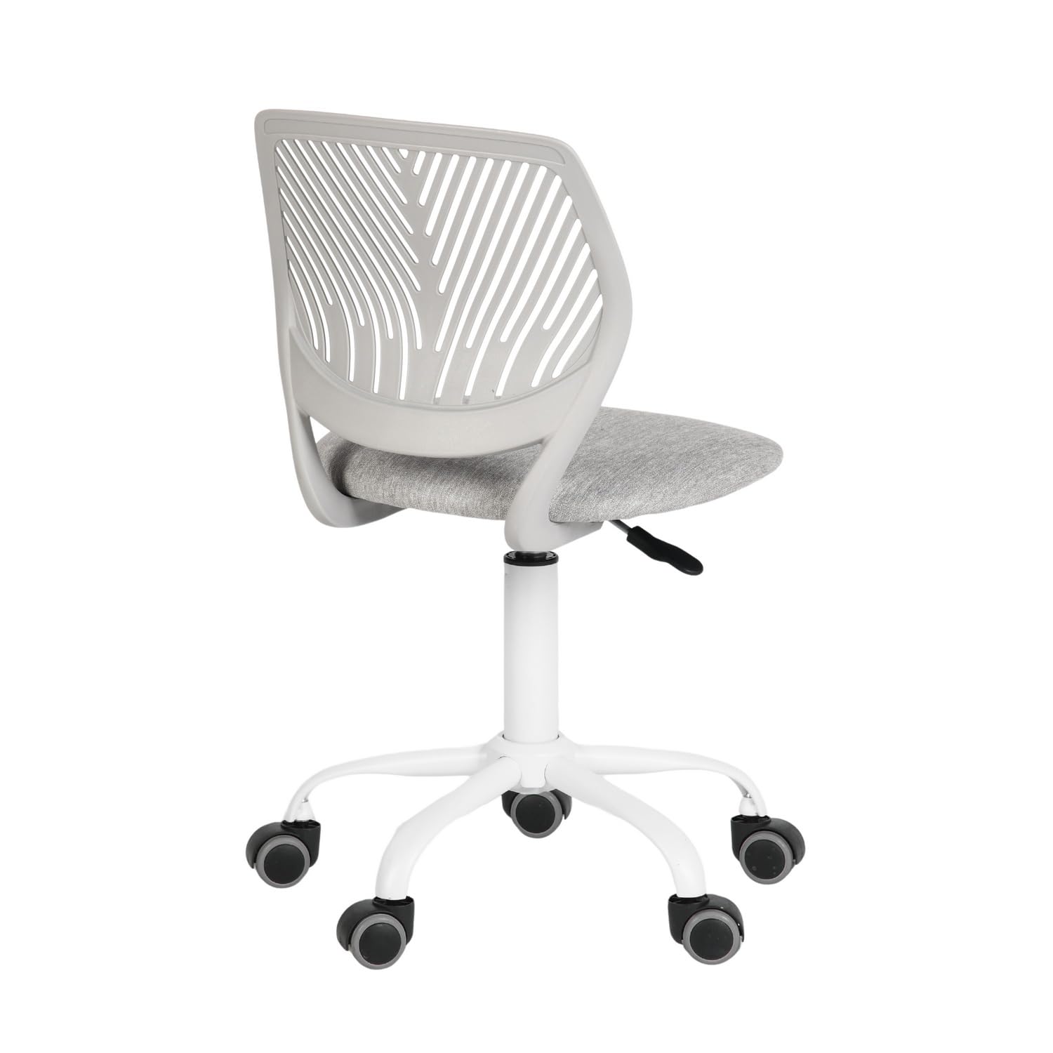 Adjustable Height Kids Computer Chair - Armless 360° Swivel Study Chair for Boys & Girls - Ergonomic Low-Back Task Chair for Home, Bedroom & School - Perfect for Online Learning, Gaming & Homework (Grey)