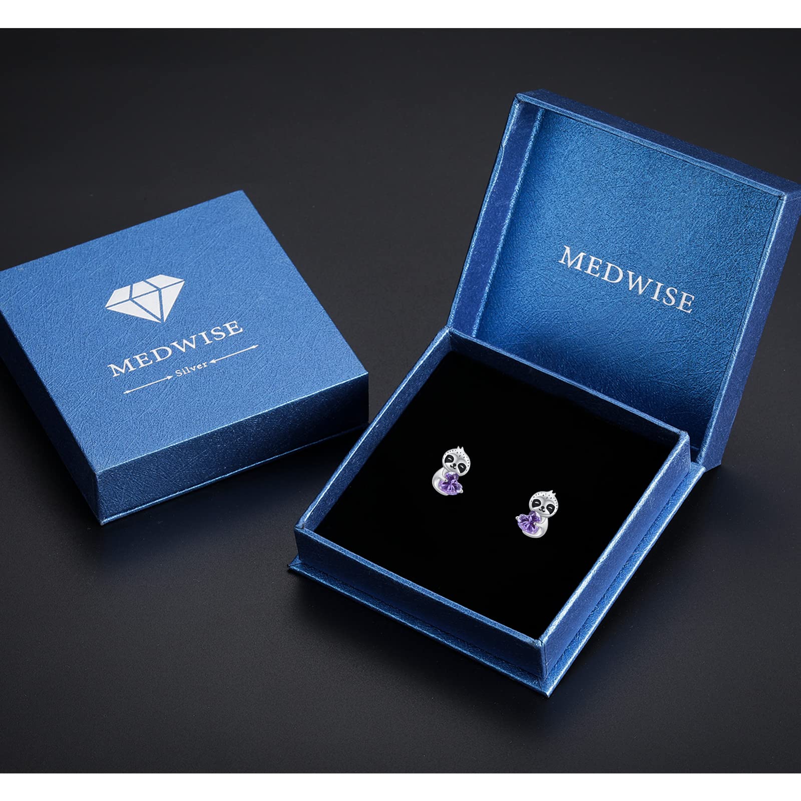 Sterling Silver Sloth Stud Earrings for Women & Girls - Cute Animal Jewelry Gift for Birthday, Valentine's Day | Hypoallergenic Heart Earrings for Everyday Wear & Special Occasions
