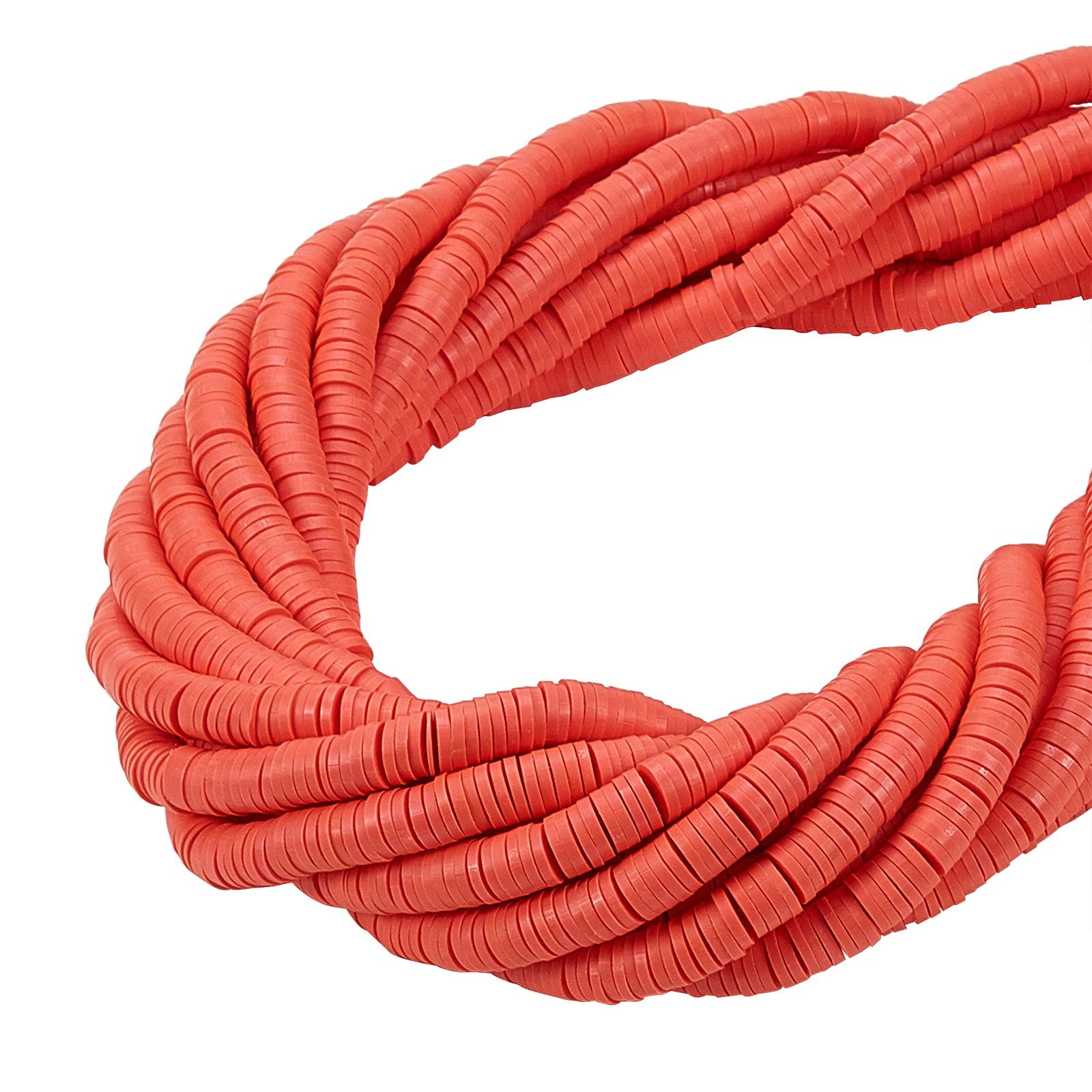 KitBeads 3800pcs Handmade Polymer Clay Spacer Beads - 6mm Coral Round Beads for DIY Jewelry Making, Bracelets, Necklaces & Craft Projects | Perfect for Beading, Scrapbooking & Gift Making