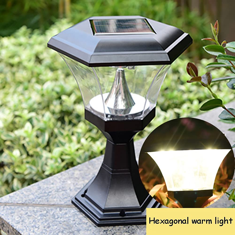 Solar Powered Outdoor Post Lights - Set of 2 Waterproof Garden Pathway Lights with Auto On/Off for Patio, Yard, Driveway & Walkway Decoration