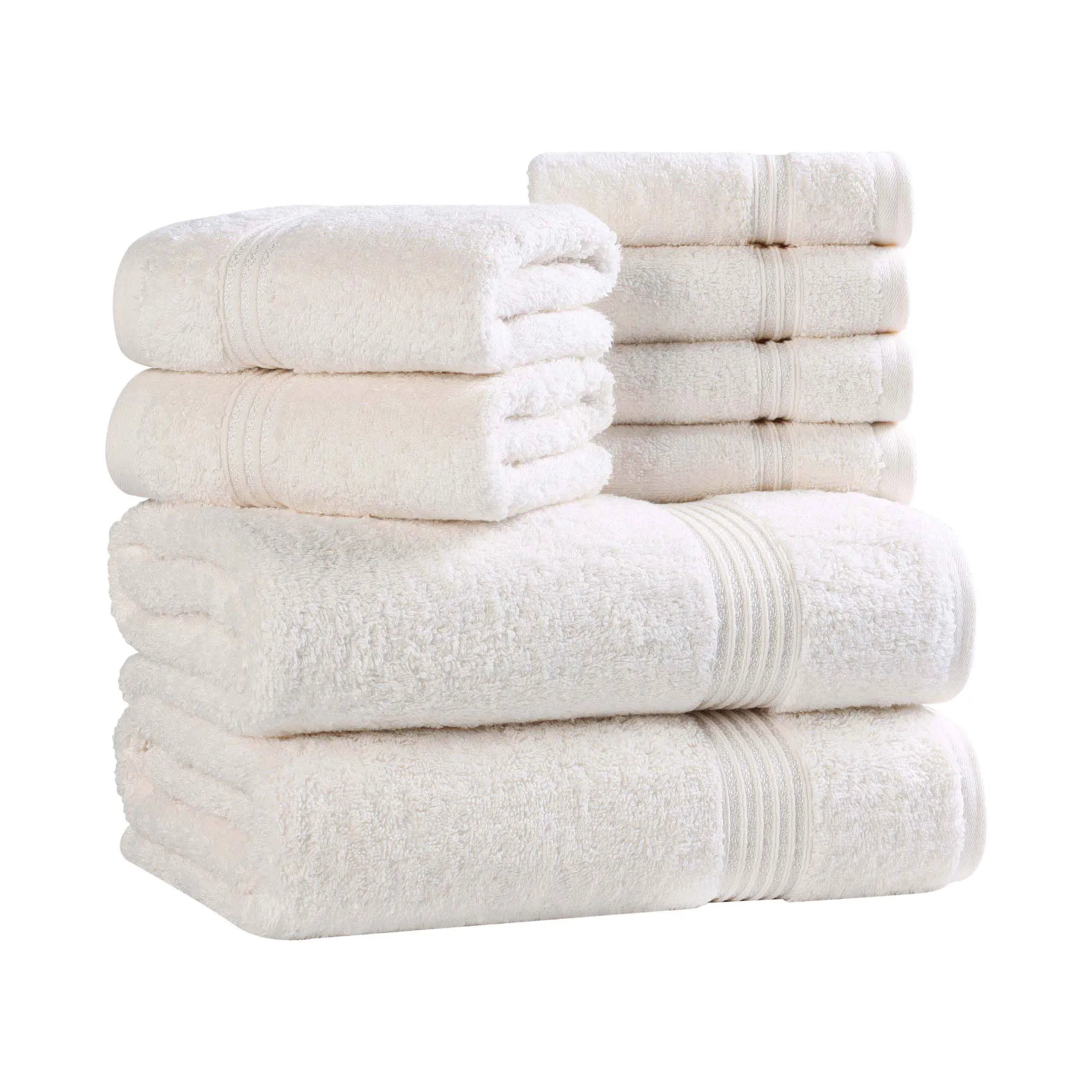 Premium Heritage Egyptian Cotton Plush Heavyweight 8-Piece Bath Towel Set - Ultra Soft & Absorbent for Spa, Luxury Hotel & Home Bathroom Use