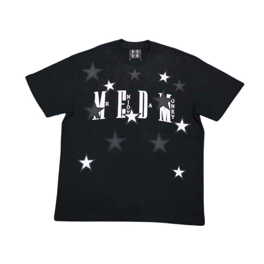 Mr Enjoy Da Money Five Pointed Stars Logo T-Shirt for Men - Black Cotton Graphic Tee for Streetwear, Hip Hop Fashion & Casual Outfits