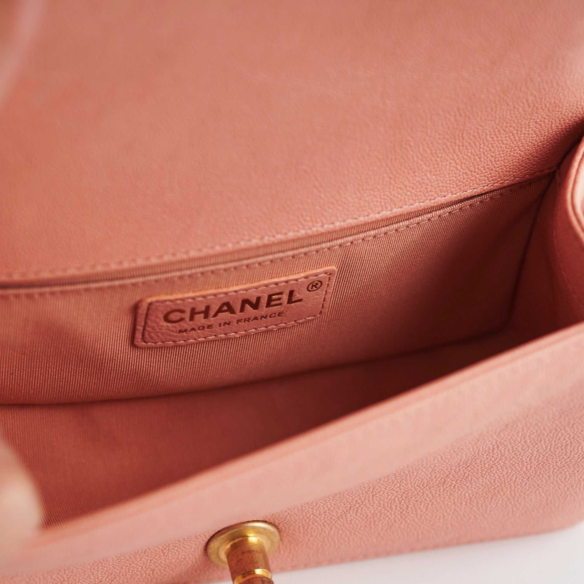 Chanel Small Boy Bag in Caviar Leather Coral Pink - Luxury Crossbody Bag for Women, Perfect for Parties & Date Nights