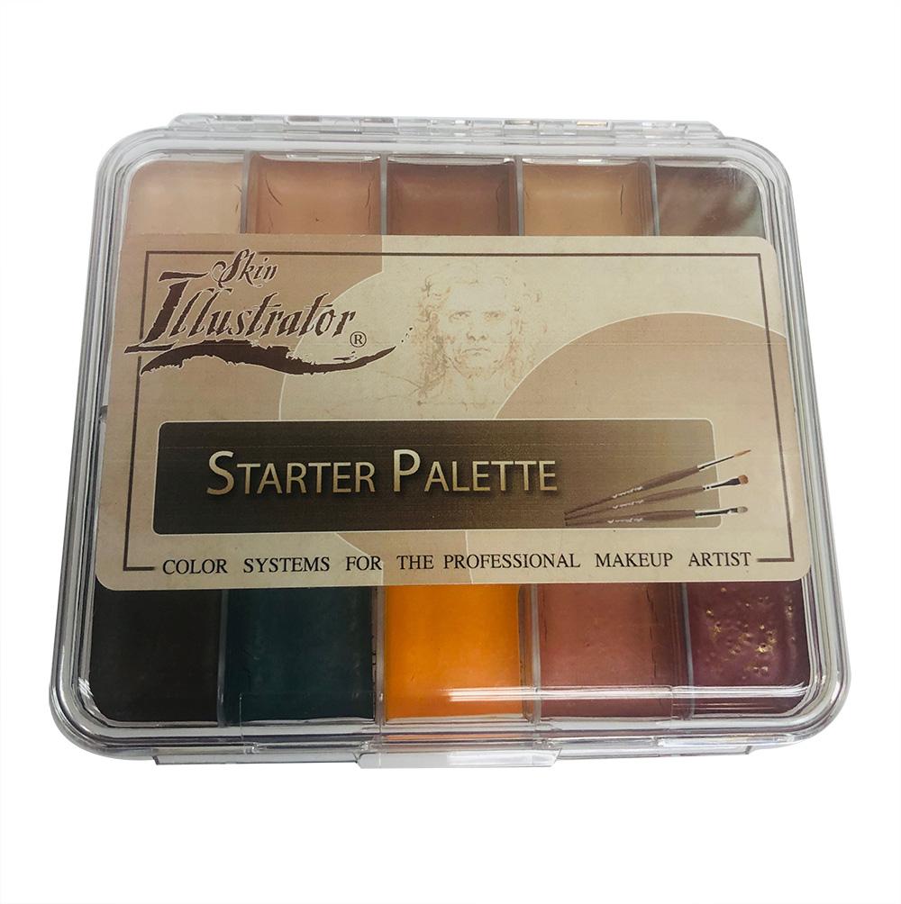 Professional Skin Illustrator Starter Palette - 12 Color FX Makeup Kit for Special Effects, Halloween & Cosplay - High Pigment, Long Lasting, Waterproof & Vegan Friendly