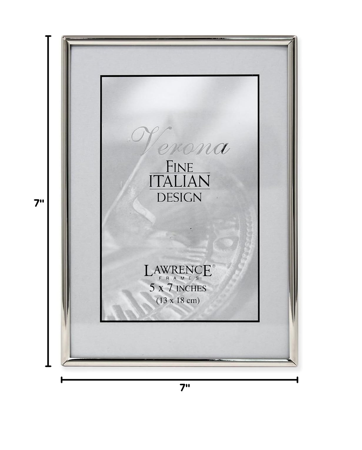 Lawrence Frames Simply Metal Picture Frame 5x7 Inches Silver - Perfect for Home Decor, Office, and Gift Giving
