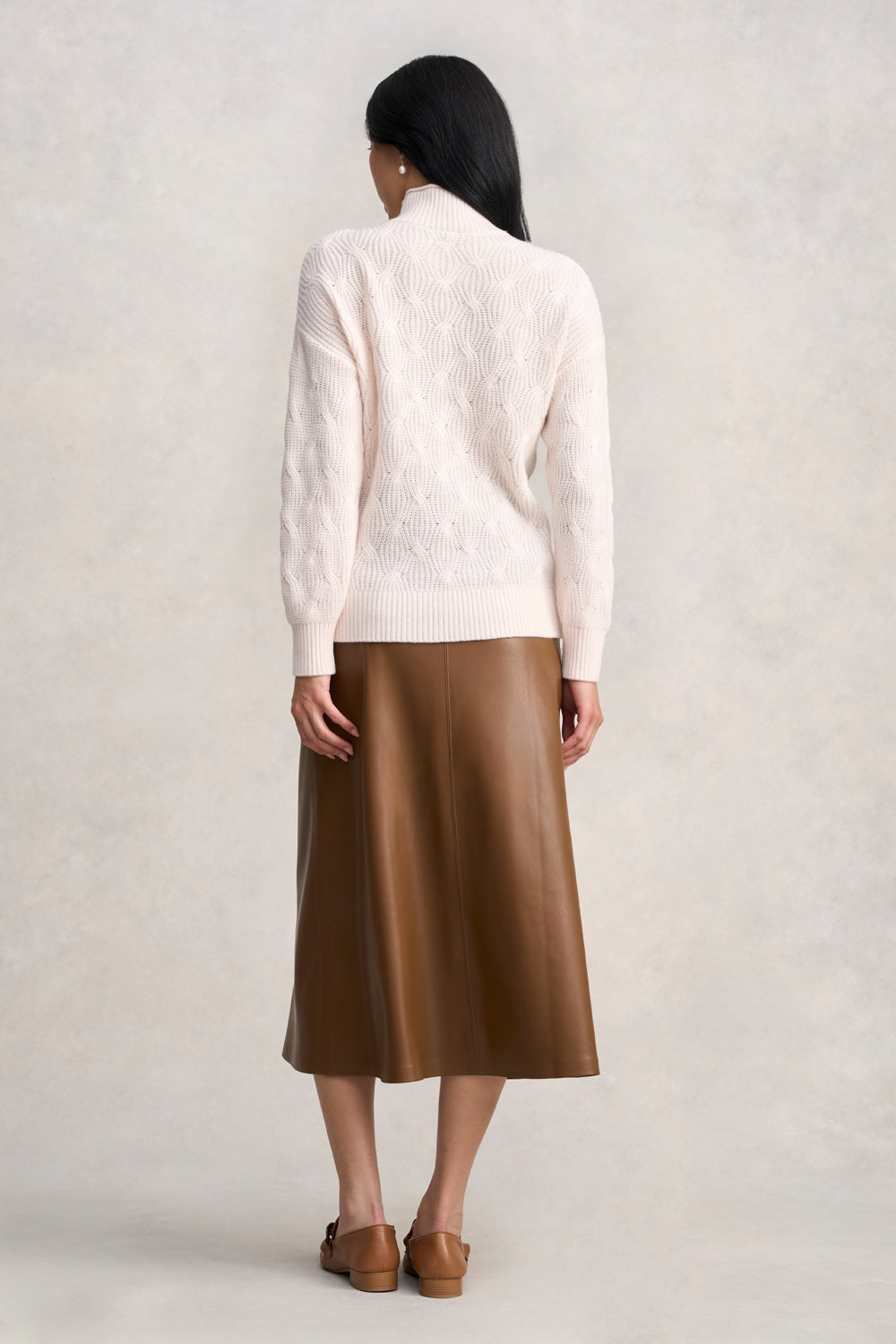 Soft Cable Knit Cotton Blend Sweater - Cream | Cozy Winter Pullover for Women | Perfect for Casual Outfits & Holiday Gatherings