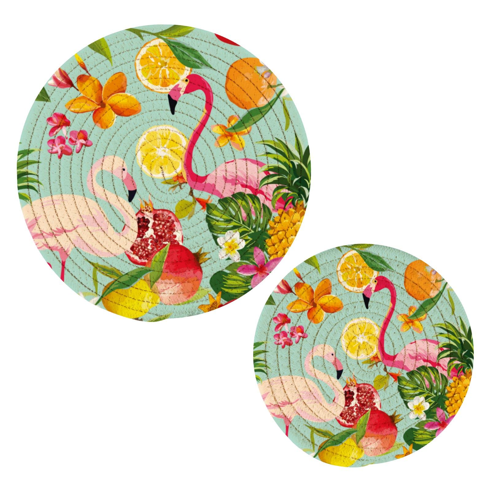Cotton Rope Pot Holder 2Pcs - Heat Resistant Trivets for Kitchen & Baking