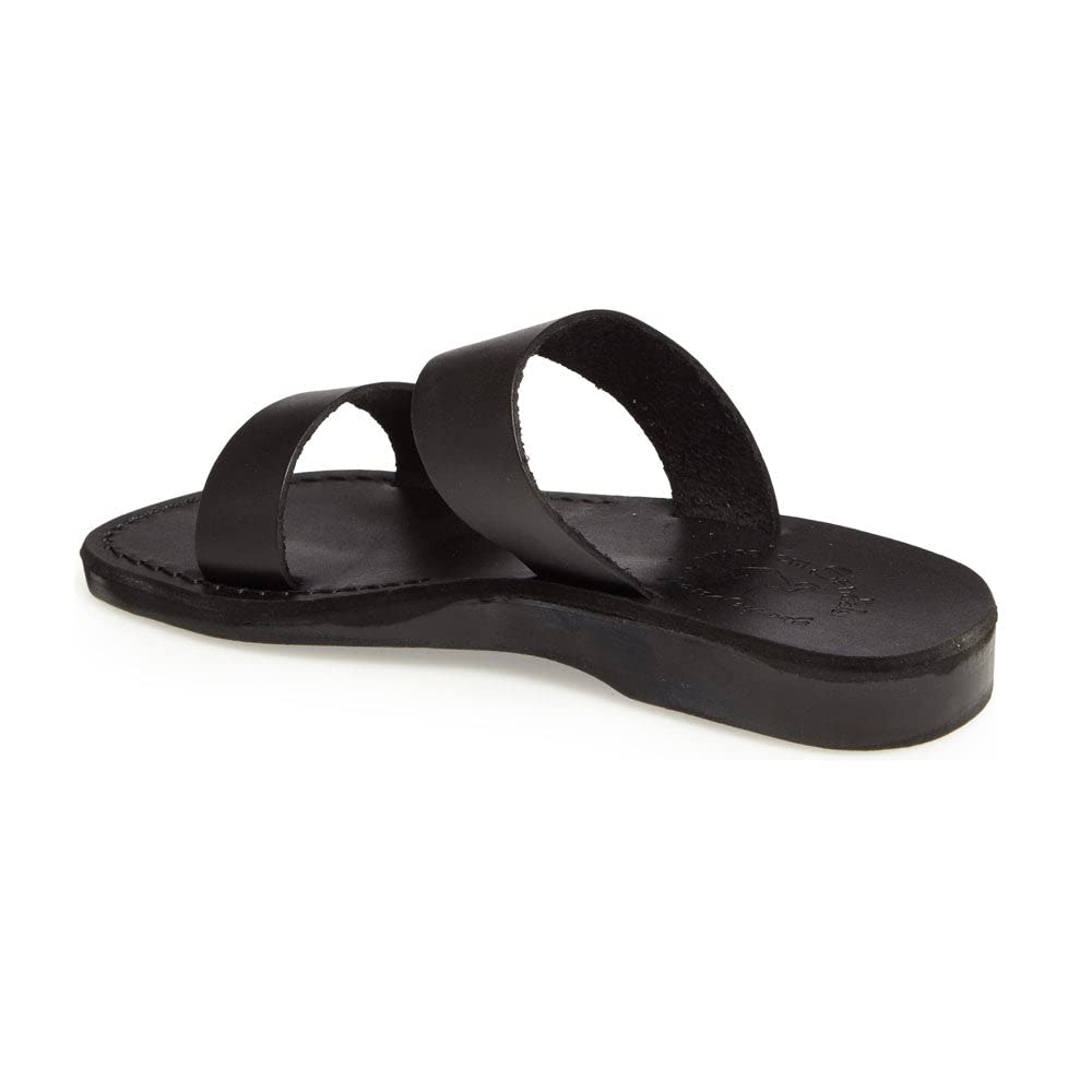 Aviv Men's Leather Double Strap Sandals - Comfortable Casual & Dressy Slide Sandals for Summer, Beach, and Outdoor Wear