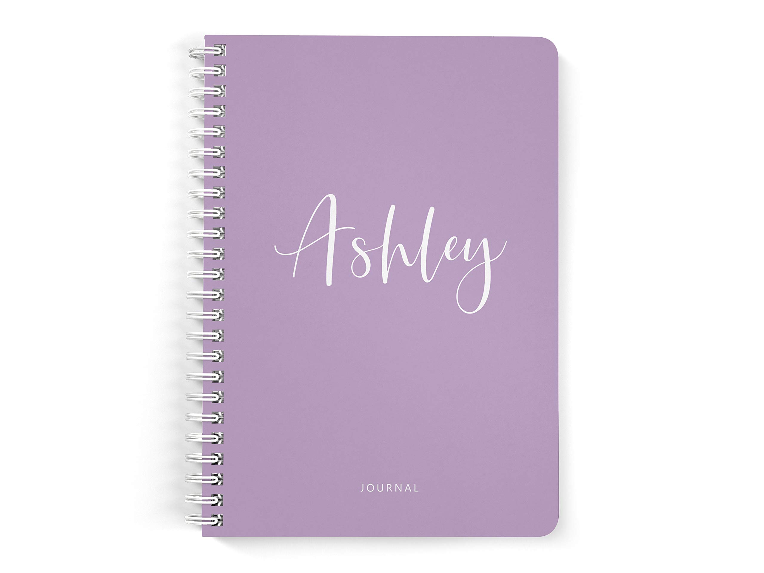 Personalized Lavender Notebook for Women - Journal with Name, Softcover Spiral Book for Writing & Gifting