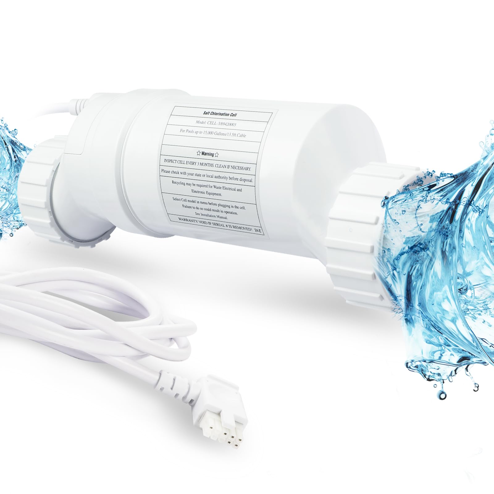 Hayward T-Cell-3 Salt Water Pool Chlorinator System - Compatible with W3T-Cell-3, T-CELL-3-SWP | 15,000 Gallon Salt Chlorine Generator for In-Ground & Above Ground Swimming Pools | Easy Maintenance & Crystal Clear Water