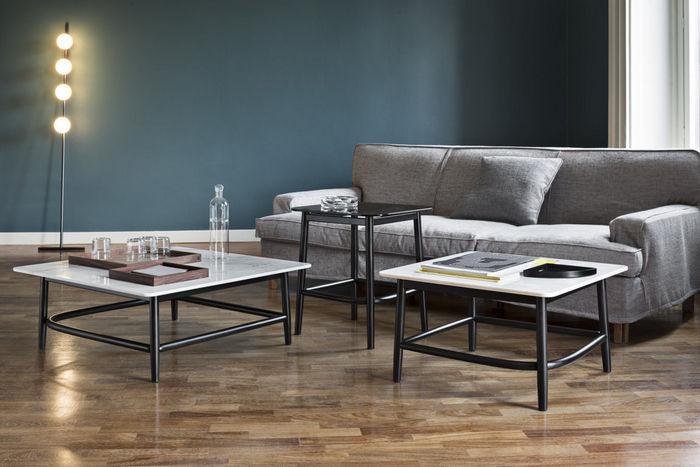 GTV Nendo Single Curve Low Table - Modern Minimalist Coffee Table for Living Room, Lounge, and Office Decor