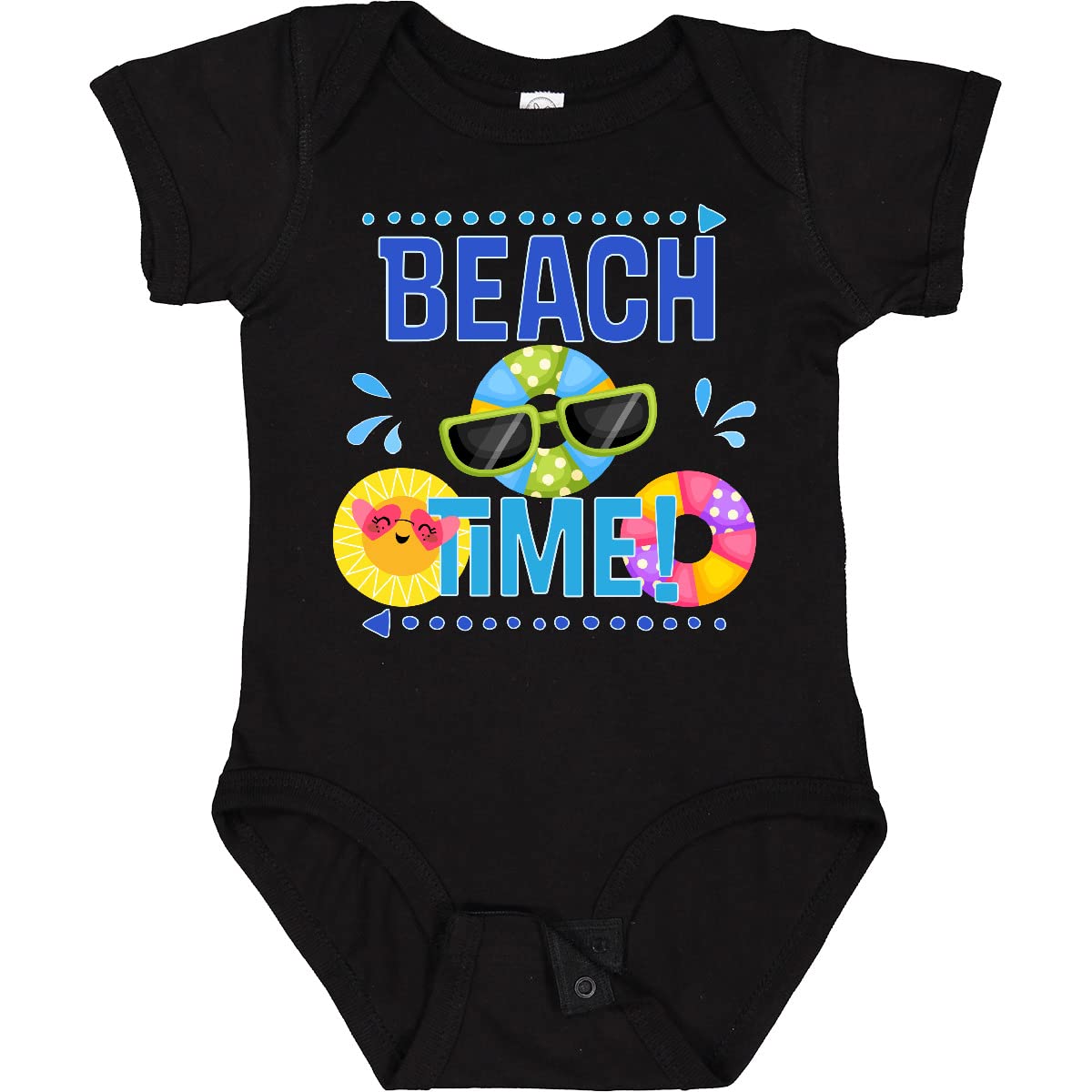 Inktastic Cute Beach Time Summer Vacation Trip Baby Bodysuit - Soft Cotton Onesie for Boys & Girls - Perfect for Beach Trips, Family Vacations & Summer Outings