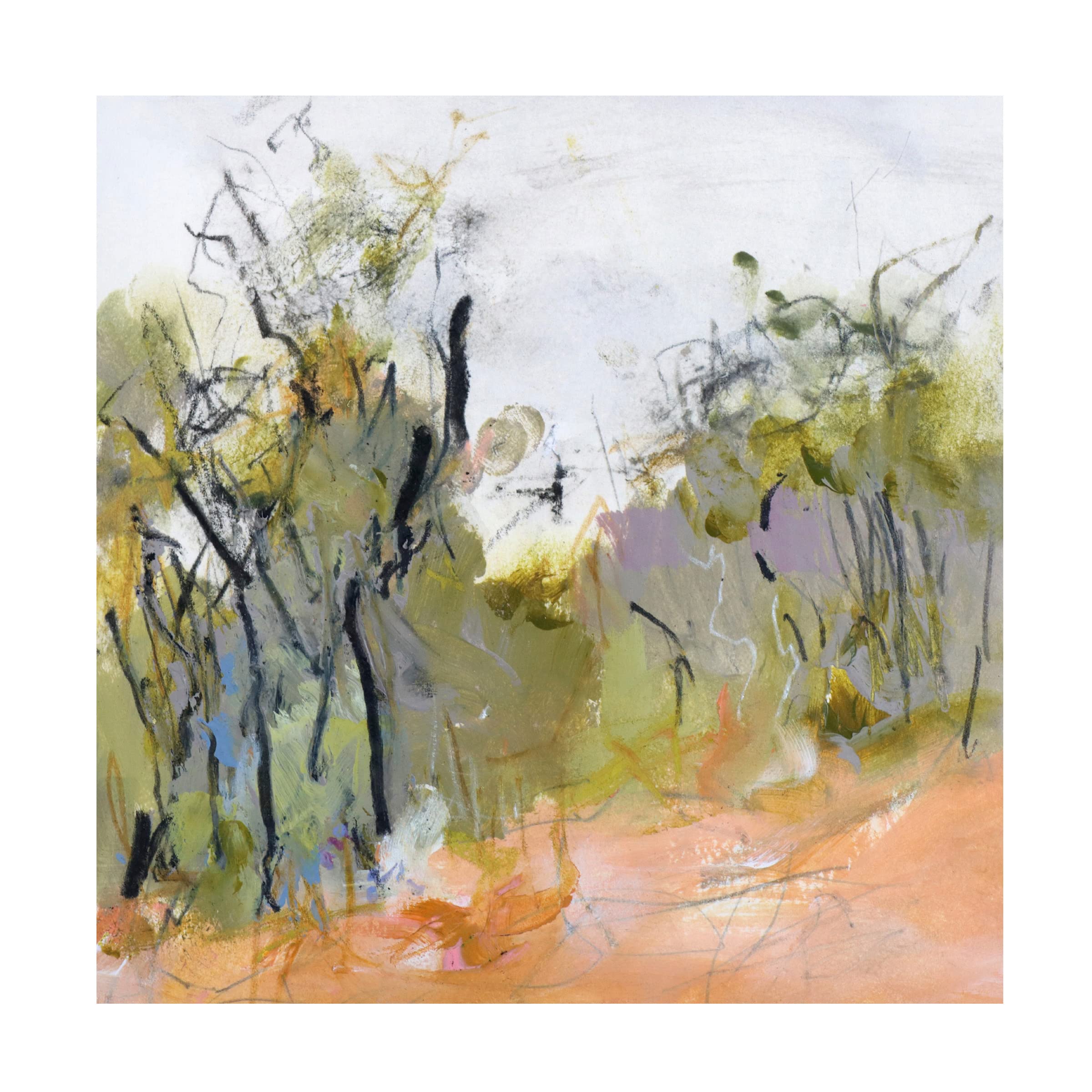 Trademark Fine Art 'Fire Trail to Hanging Rock' Canvas Wall Art by Ann Gordon - Stunning Landscape Painting for Living Room, Bedroom & Office Decor