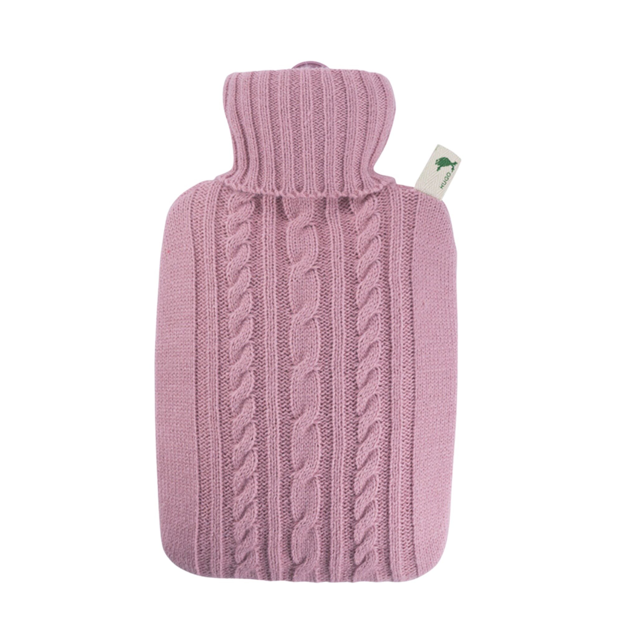 1.8L Hot Water Bottle with Soft Knitted Pastel Pink Cover - BPA-Free, Leak-Proof, Rubberless Design for Pain Relief & Warmth - Perfect for Cramps, Cold Nights, and Cozy Comfort at Home or Office