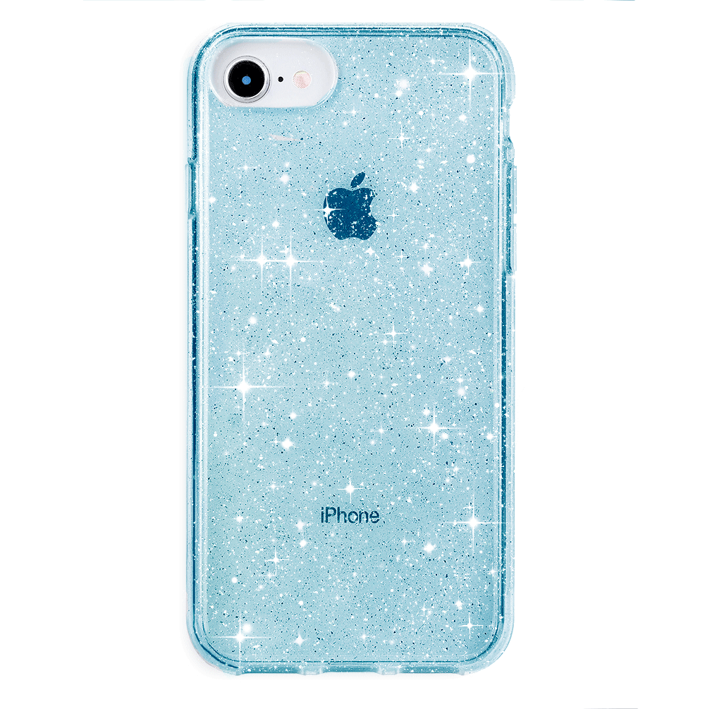 Blue Stardust Glitter iPhone Case - Sparkling Protective Cover for iPhone 13/14/15 Pro Max - Trendy Fashion Accessory for Parties, Events & Everyday Use