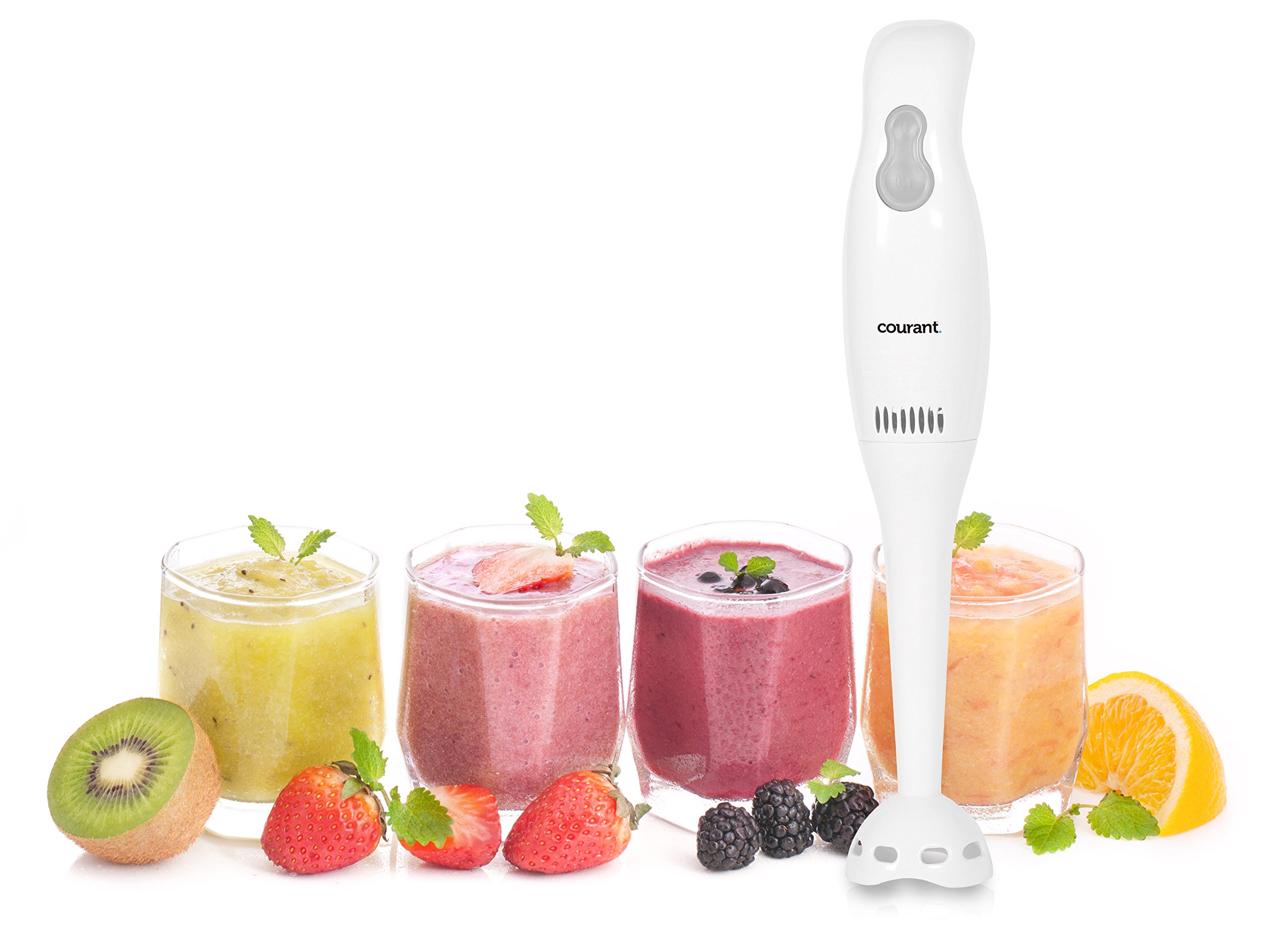 Courant 2-Speed Electric Hand Blender with 30oz Cup - Perfect for Smoothies & Soups