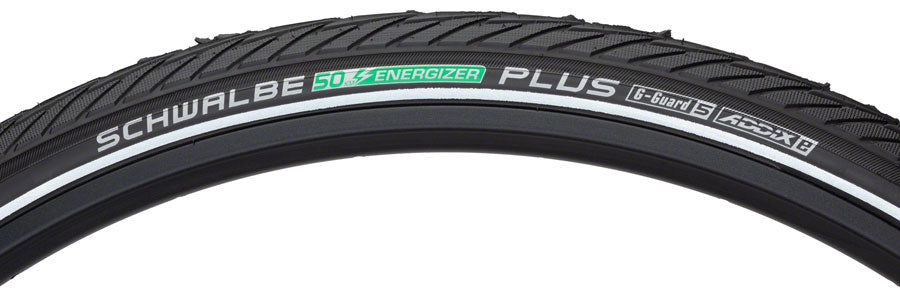 2 Pack Schwalbe Energizer Plus Bike Tires - 27.5 x 2 Inch Clincher Wire Bead, Black/Reflective (11101367) - Perfect for Mountain Biking, Commuting & Road Cycling