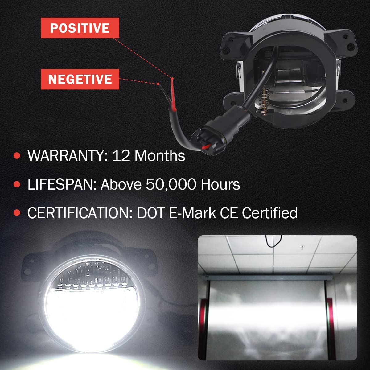 AUDEXEN 7 Inch Black LED Headlights with DRL High Low Beam + 4 Inch Black Smiley LED Fog Lights for Jeep Wrangler JK JKU TJ LJ (1997-2018) - Off-Road Adventure & Night Driving Upgrade