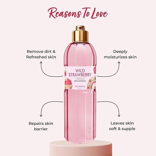 Wild Strawberry Bath & Shower Gel - Luxury Moisturizing Body Wash for Women & Men, 8.5 fl oz - Perfect for Relaxing Baths & Spa Days at Home