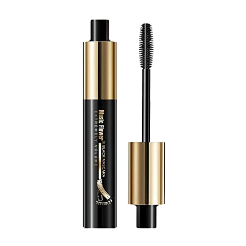 4D Silk Fiber Waterproof Mascara & Eyeliner Set - Black False Lash Effect, Mega Plush Volume (One Size) for Day/Night Makeup, Parties & Special Occasions