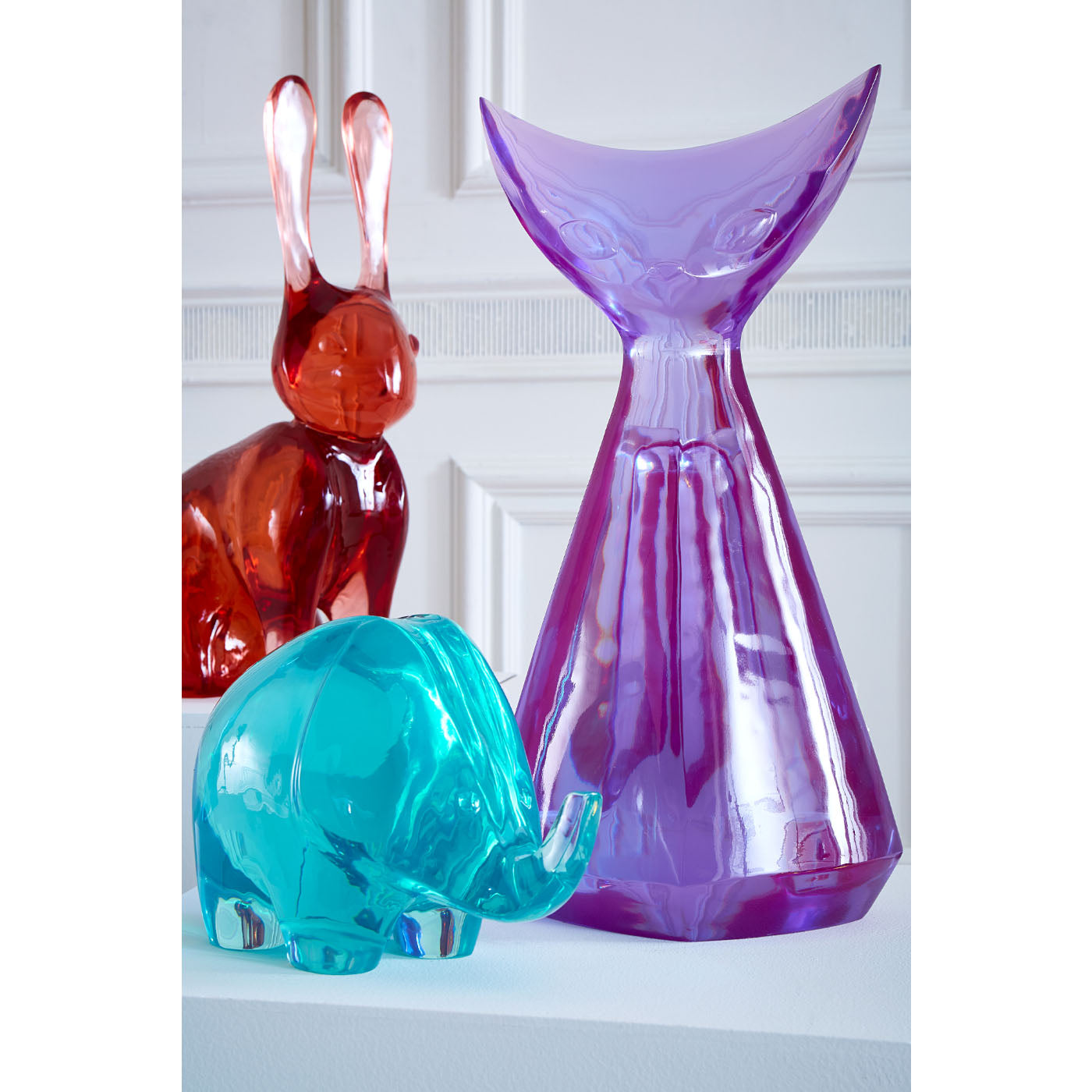 Acrylic Rabbit Figurine - Elegant Home Decor for Easter, Spring & Shelf Display - Perfect for Gift Giving & Table Centerpiece