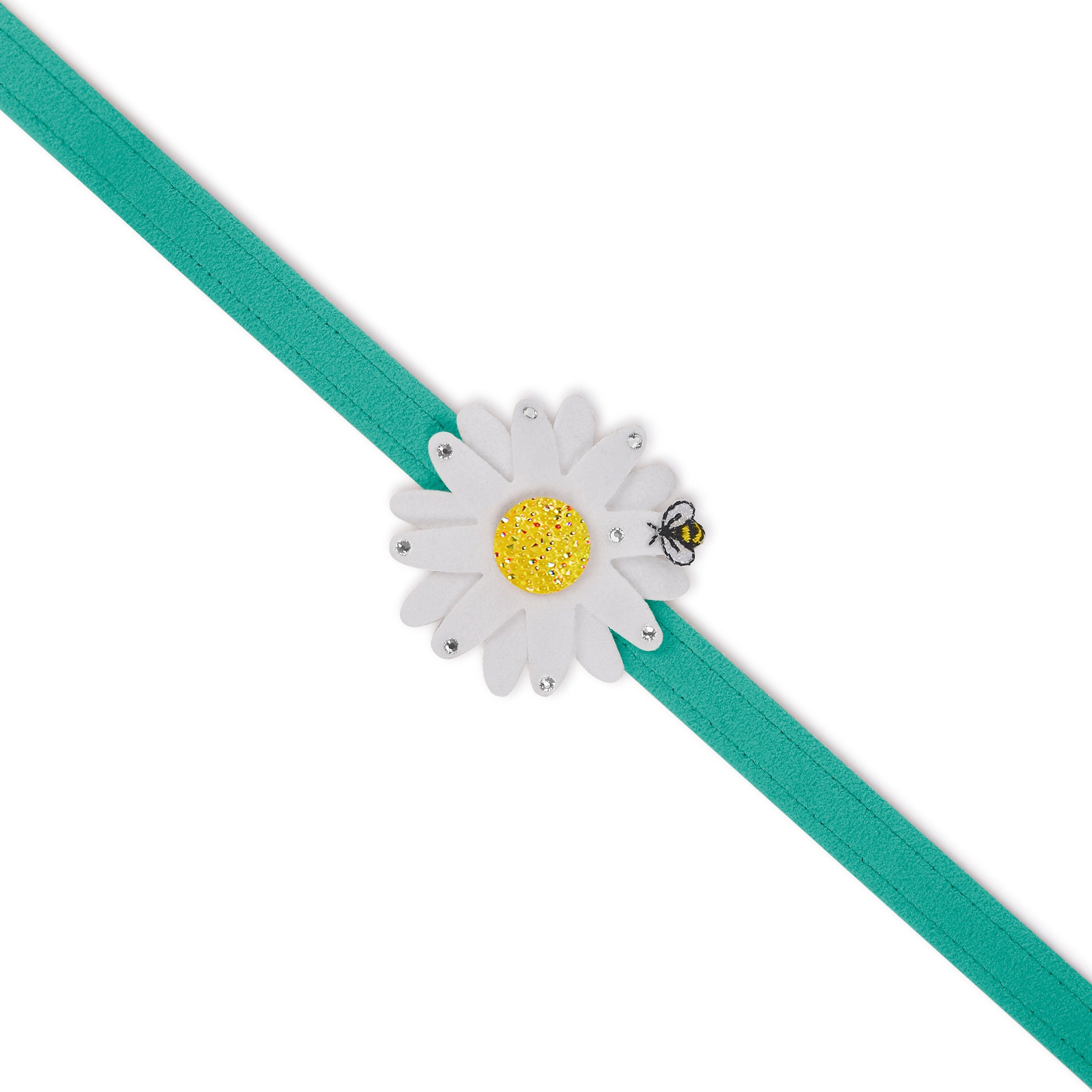 Large Daisy Dog Leash with Sparkling AB Crystal Stellar Center - Durable & Stylish Pet Accessory for Walks, Training, and Outdoor Adventures