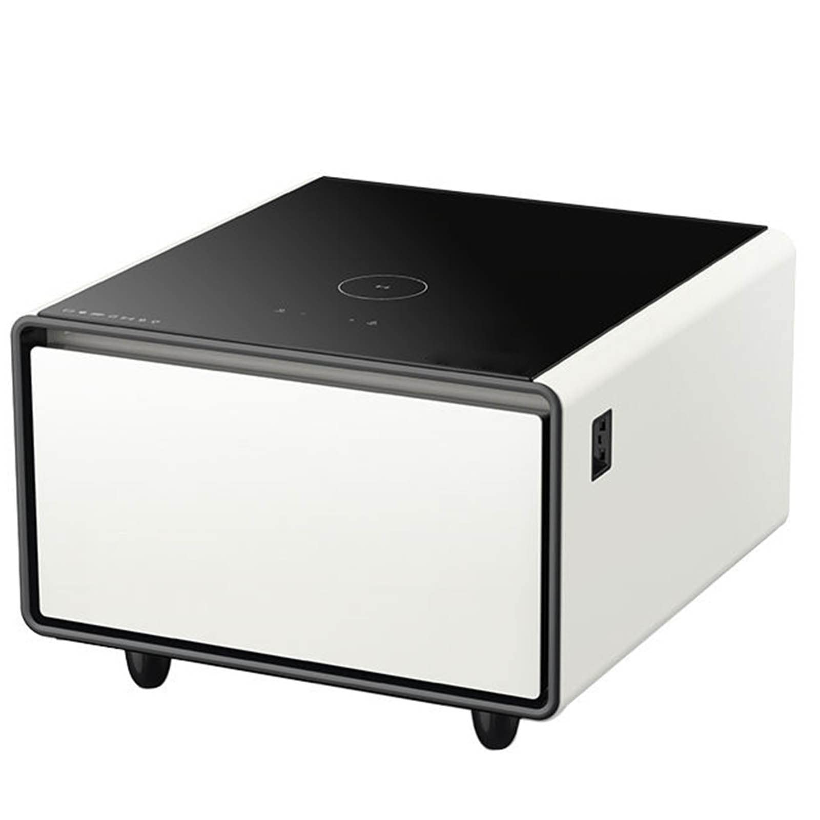 KEINXOW Smart Coffee Table Refrigerator with Wireless Charging & USB Ports - Modern Mini Bar Side Table for Living Room, Bedroom, Office - White (2022 New Model) | Perfect for Entertaining Guests, Storing Drinks & Charging Devices Conveniently