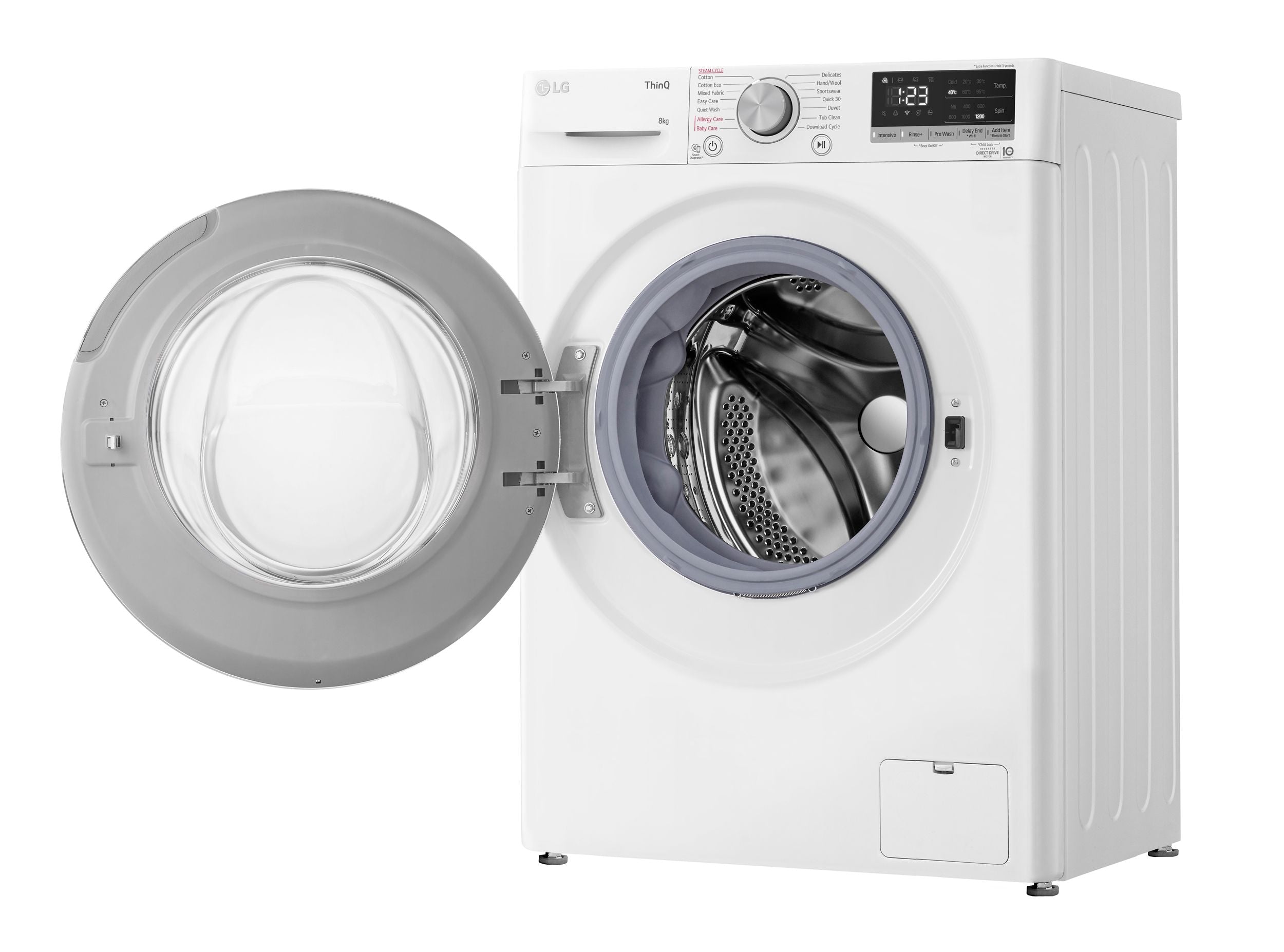 LG 8kg Slim Series 5 Front Load Washing Machine - Energy Efficient, Quiet Operation, White (WV5 1208W) - Perfect for Small Apartments & Laundry Rooms
