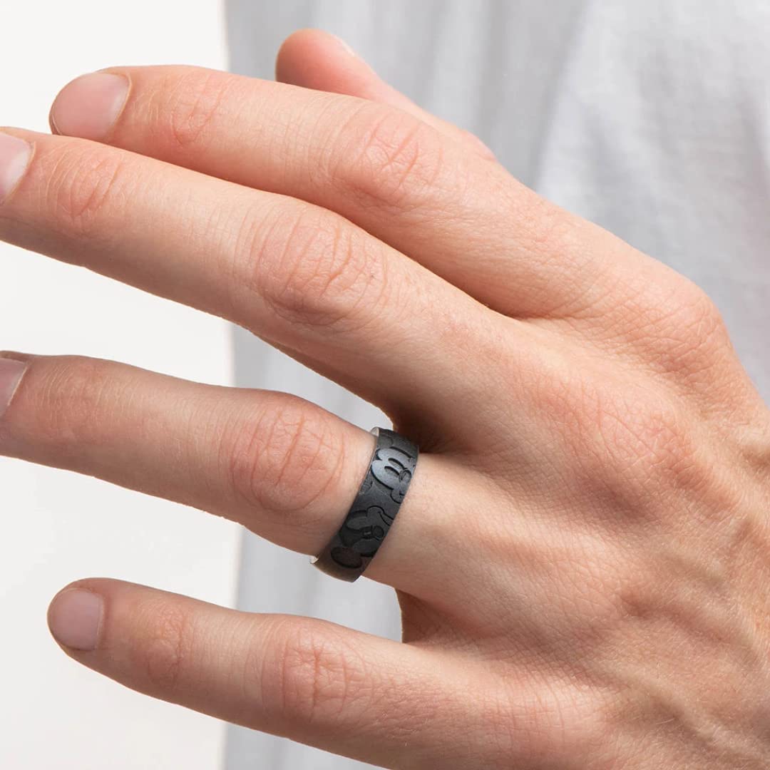 Disney Mickey Mouse & Minnie Mouse Silicone Wedding Bands - Comfortable & Durable Enso Rings for Couples, Active Lifestyle & Everyday Wear
