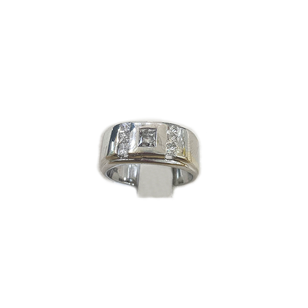 14K White Gold Men's Diamond Ring - Elegant Wedding Band, Engagement Ring for Him, Perfect Gift for Anniversary & Special Occasions
