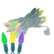 70 LED C6 Mardi Gras String Lights - 24FT Outdoor Christmas Tree Lights, Commercial Grade Permanent LED Decorations for Patio, Garden, and Holiday Parties
