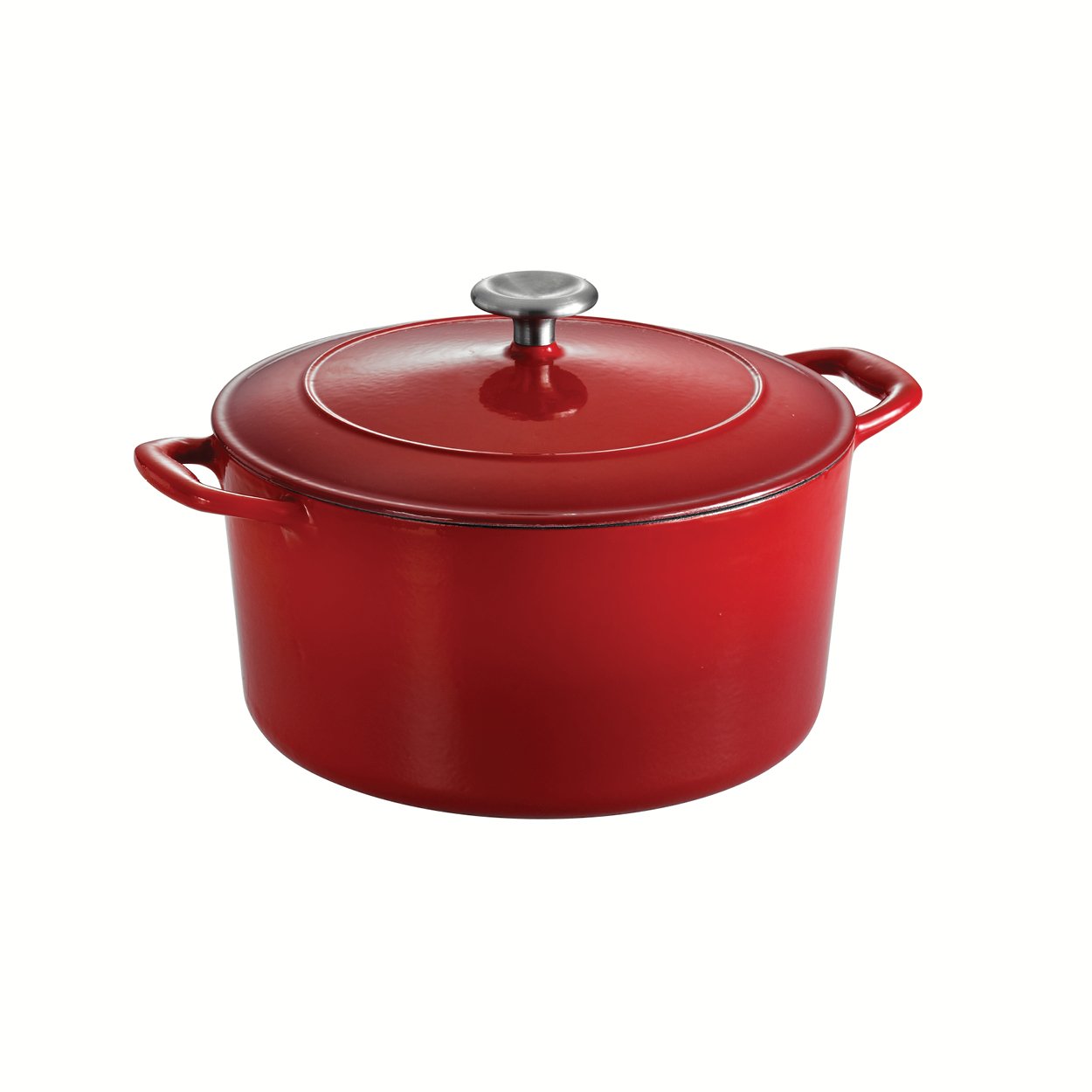 Tramontina 6.5-Quart Enameled Cast Iron Dutch Oven with Lid - Round Red Cookware for Baking, Braising & Slow Cooking - Perfect for Soups, Stews & Bread Making