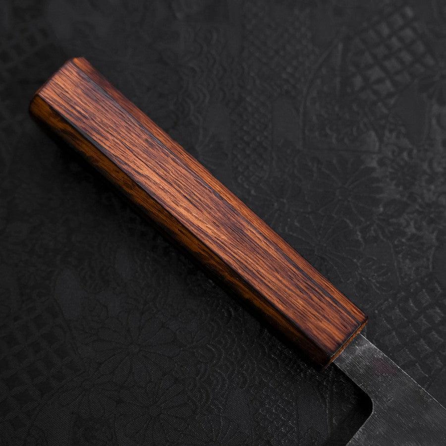 Premium Santoku Knife - Blue Steel #2 Kurouchi Finish with Sumi Urushi Handle - 165mm Japanese Chef Knife for Slicing, Dicing & Precision Cutting - Perfect for Home Cooks & Professional Chefs