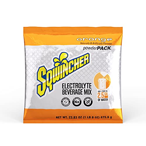 Sqwincher Electrolyte Powder Pack - Orange Flavor Hydration Drink Mix, 23.83 oz (32 Pack) | Ideal for Sports, Workouts & Outdoor Activities