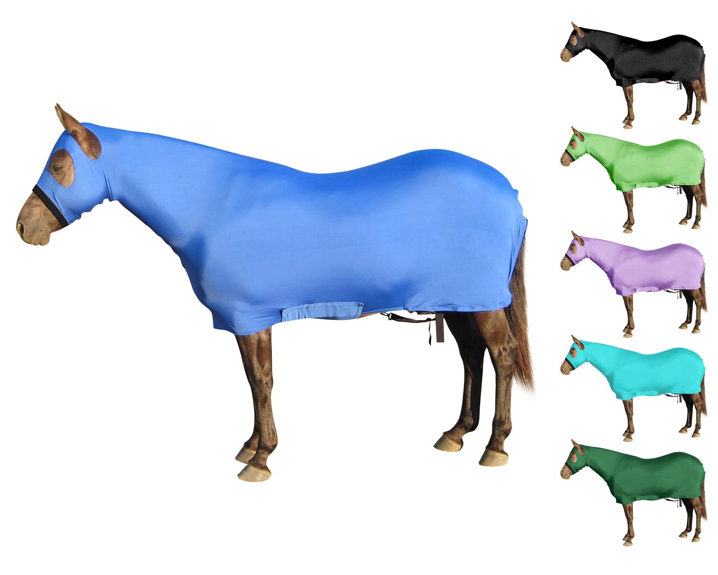 Breathable Lycra Full Body Horse Sheet with Neck Cover - Lightweight & Durable for Pony Riding, Training & Show - Perfect for Warm Weather & Outdoor Activities