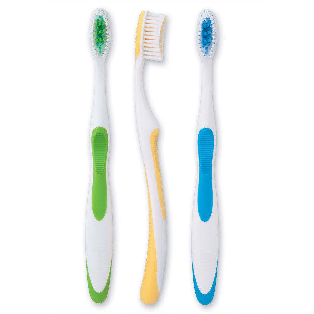 SmileCare Adult Super Grip Toothbrushes - 100 Pack Bulk Soft Bristle Toothbrushes for Home, Travel & Dental Office Use
