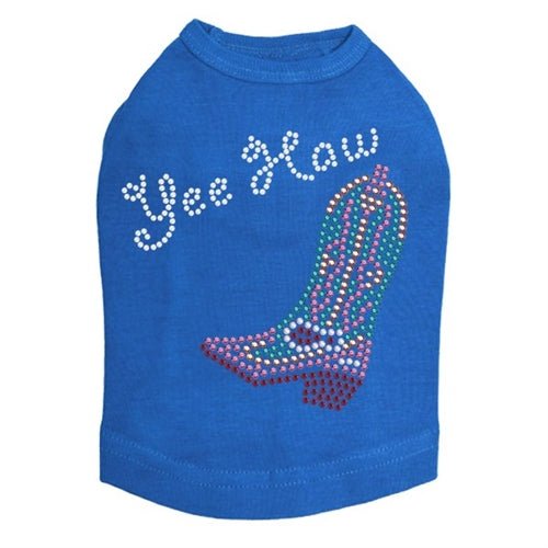 Yee Haw Dog Tank Top - Pink & Turquoise Cowboy Style Pet Shirt for Small Medium Large Dogs - Perfect for Western Parties & Photo Shoots