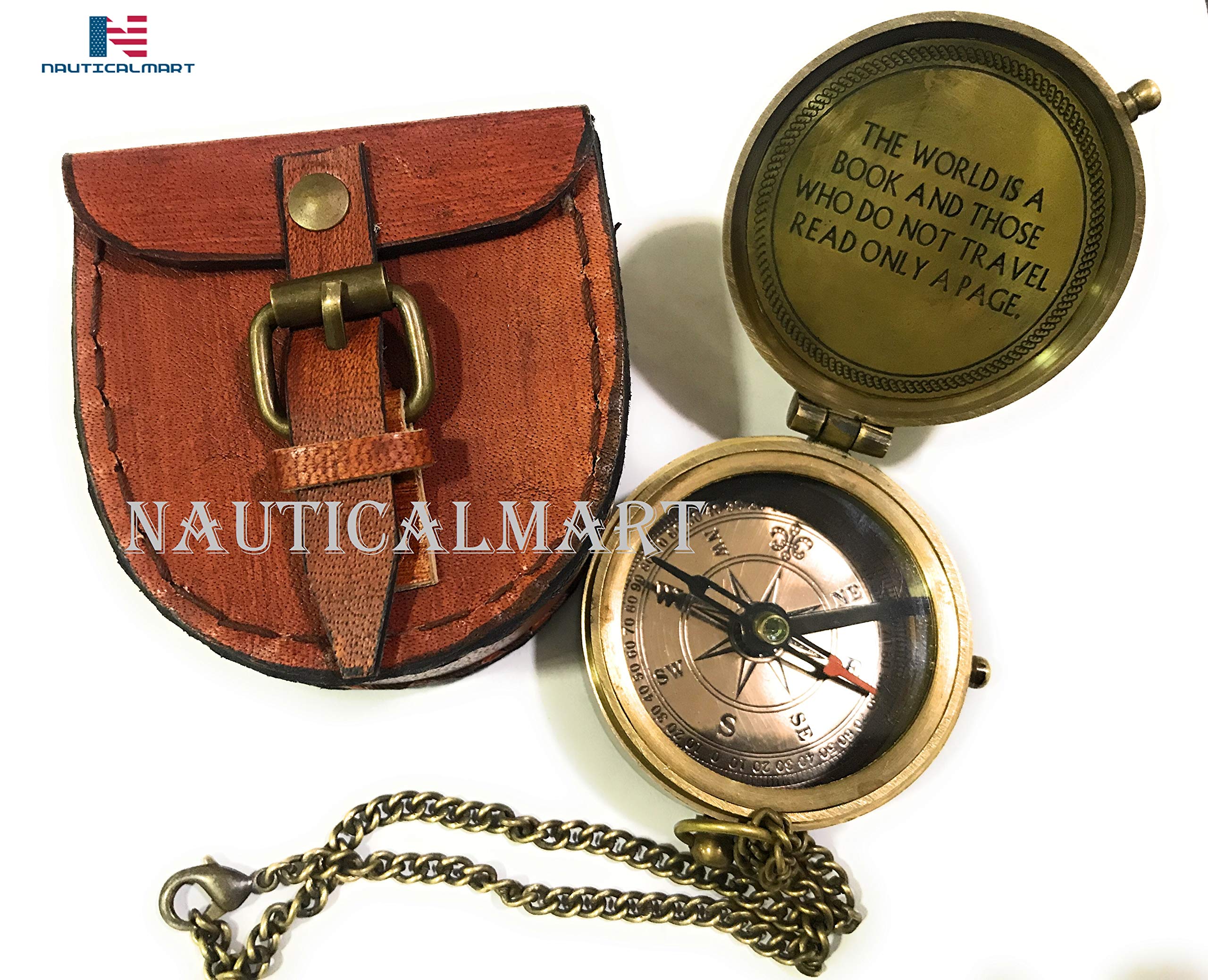 The World is a Book Engraved Compass Gift - Unique Baptism, Confirmation & Missionary Gifts - Perfect for Birthdays, Weddings, Anniversaries & Corporate Events - Thoughtful Keepsake for Father's Day & Mother's Day - Ideal for Travelers & Adventure Lovers