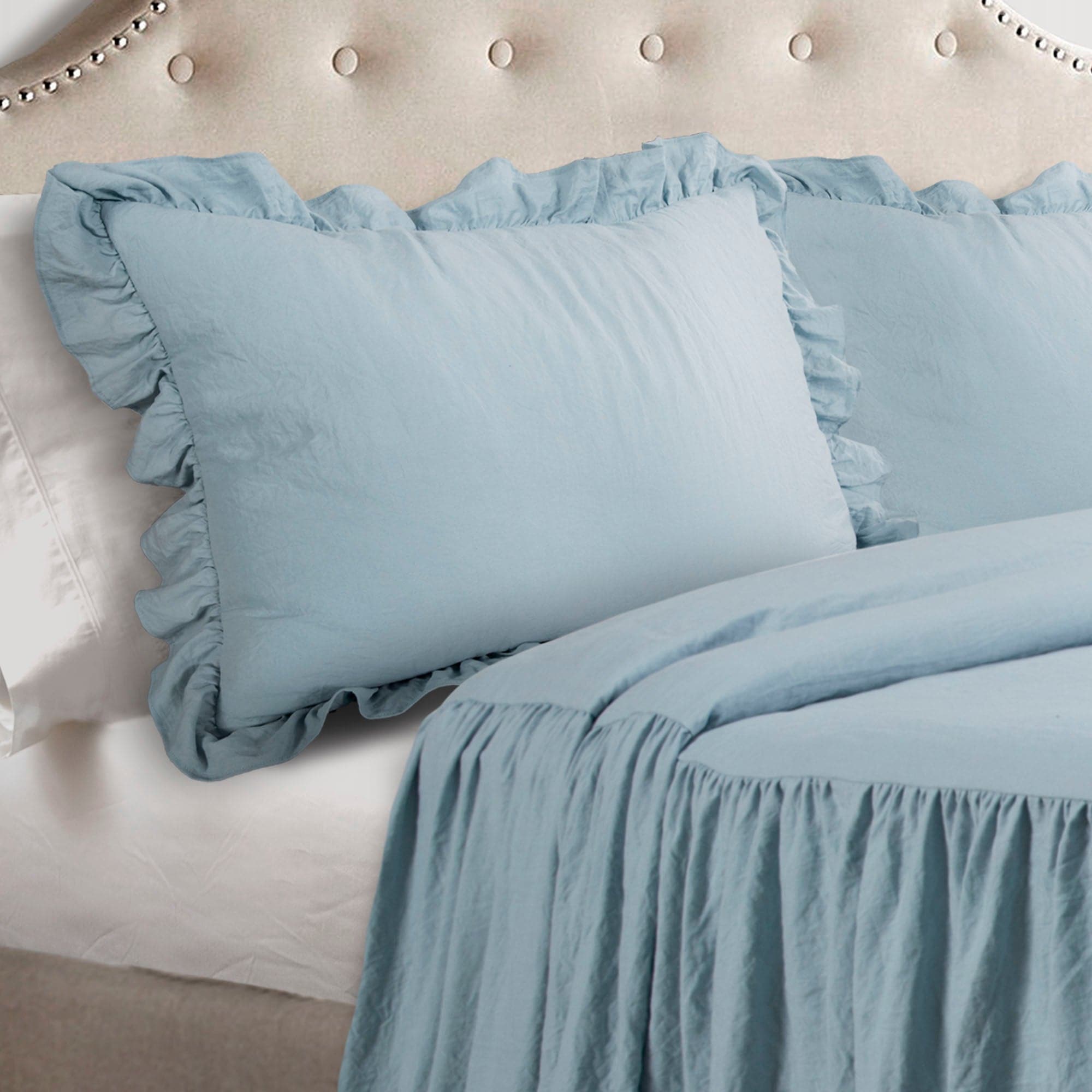 Elegant Ruffle Skirt Bedspread Set - Soft & Stylish Queen Size Bedding for Girls & Women - Perfect for Bedroom Decor, Guest Rooms & Cozy Home Styling
