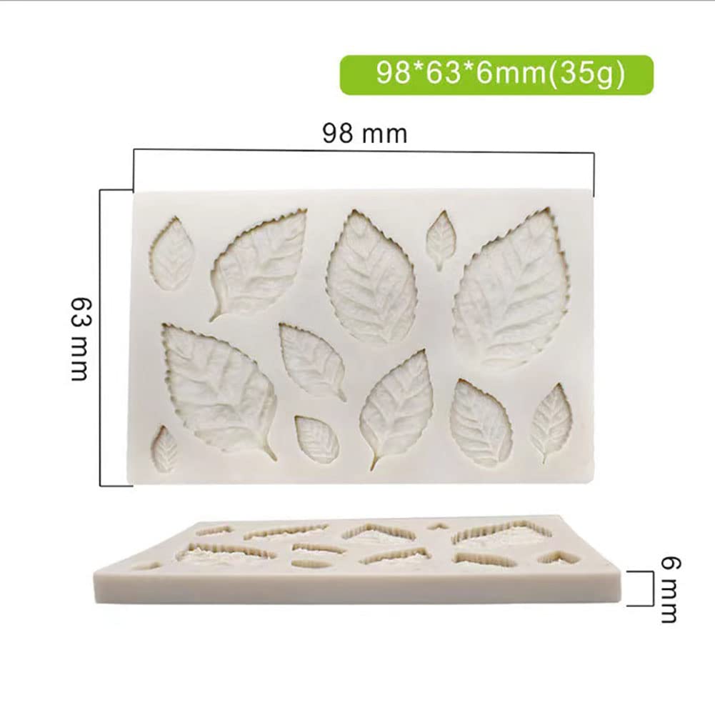 3D Mini Rose Leaves Silicone Mold - Fondant & Chocolate Cake Decorating Tool for Cupcakes, Gumpaste, Sugarcraft - Perfect for Baking, DIY Wedding Cakes, Birthday Party Desserts (Rose Leaves Molds 1)