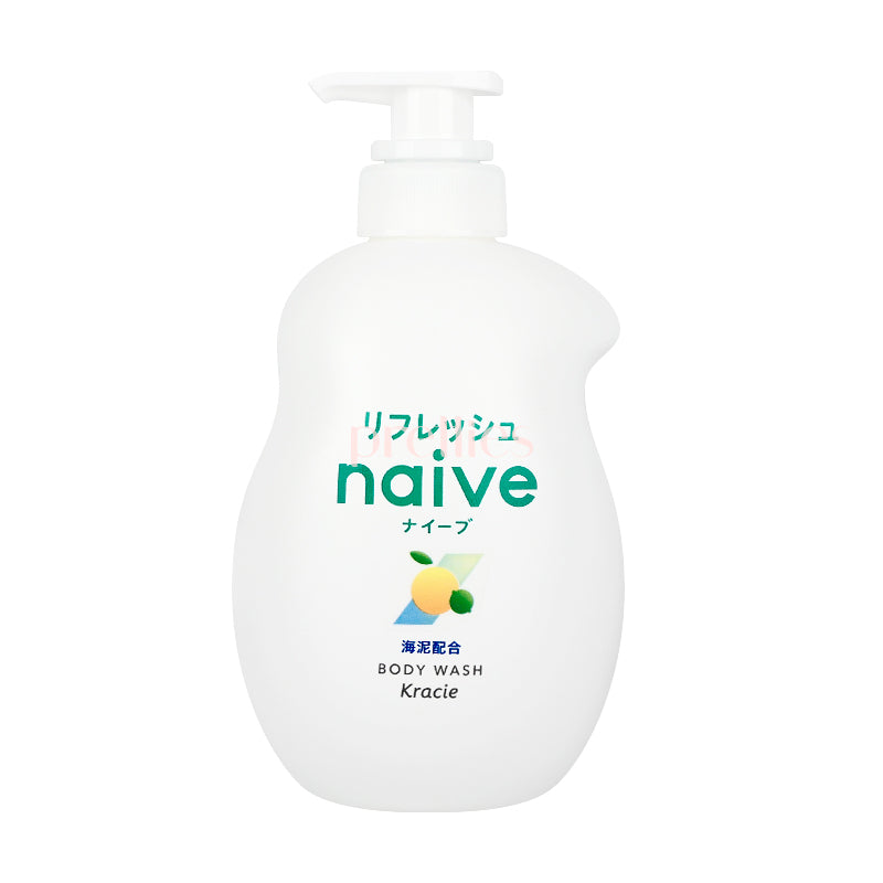 Kracie Naive Refresh Bubble Body Wash - Grapefruit Lime Scent 17.9oz (530ml) for Refreshing Shower & Relaxing Bath Time - Moisturizing & Gentle Cleansing