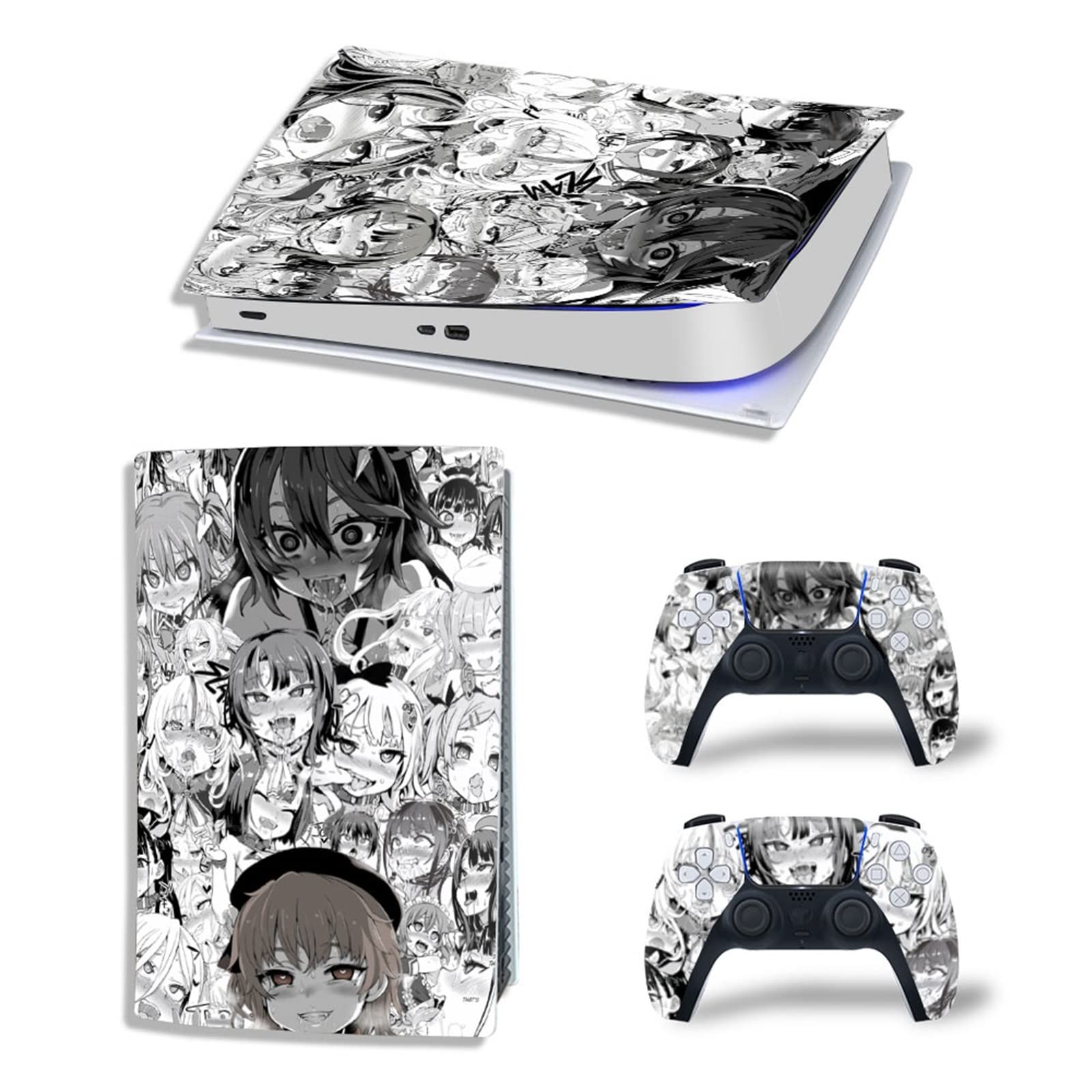 Anime PS5 Digital Edition Console & 2 Controller Vinyl Skin Wrap - Bubble-Free, Durable, Scratch-Resistant Cover (37194) - Perfect Gift for Gamers & Anime Fans - Ideal for Gaming Setups & Themed Rooms
