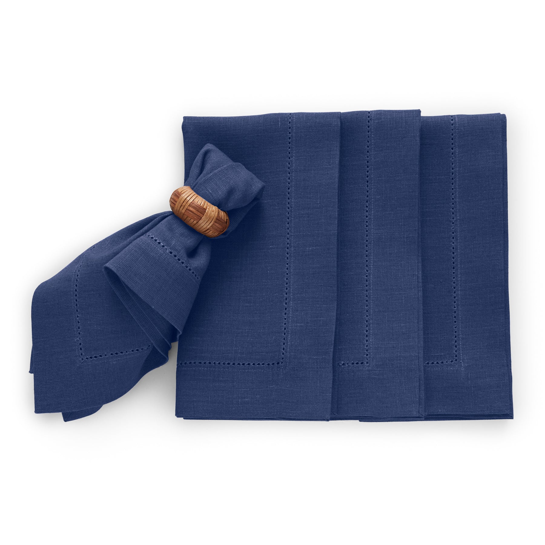 Premium Medium Weight Hemstitch Napkins - 12-Pack White Linen Dinner Napkins for Formal Dining, Weddings & Special Occasions