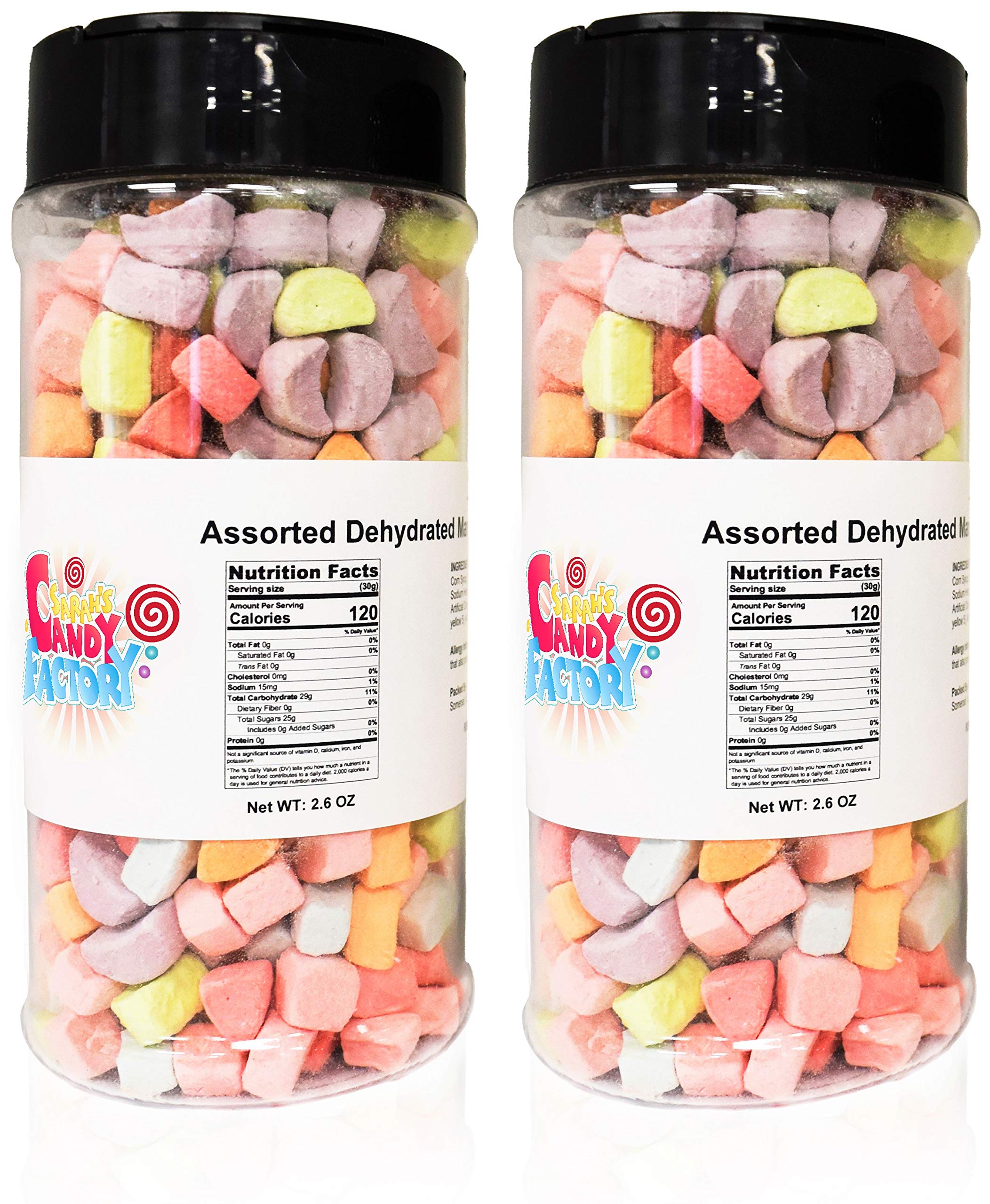Sarah's Candy Factory Dehydrated Marshmallows Variety Pack - Vanilla Flavored Mini Marshmallow Bits in Resealable Jar - Perfect for Hot Cocoa, Baking, Desserts & Party Favors